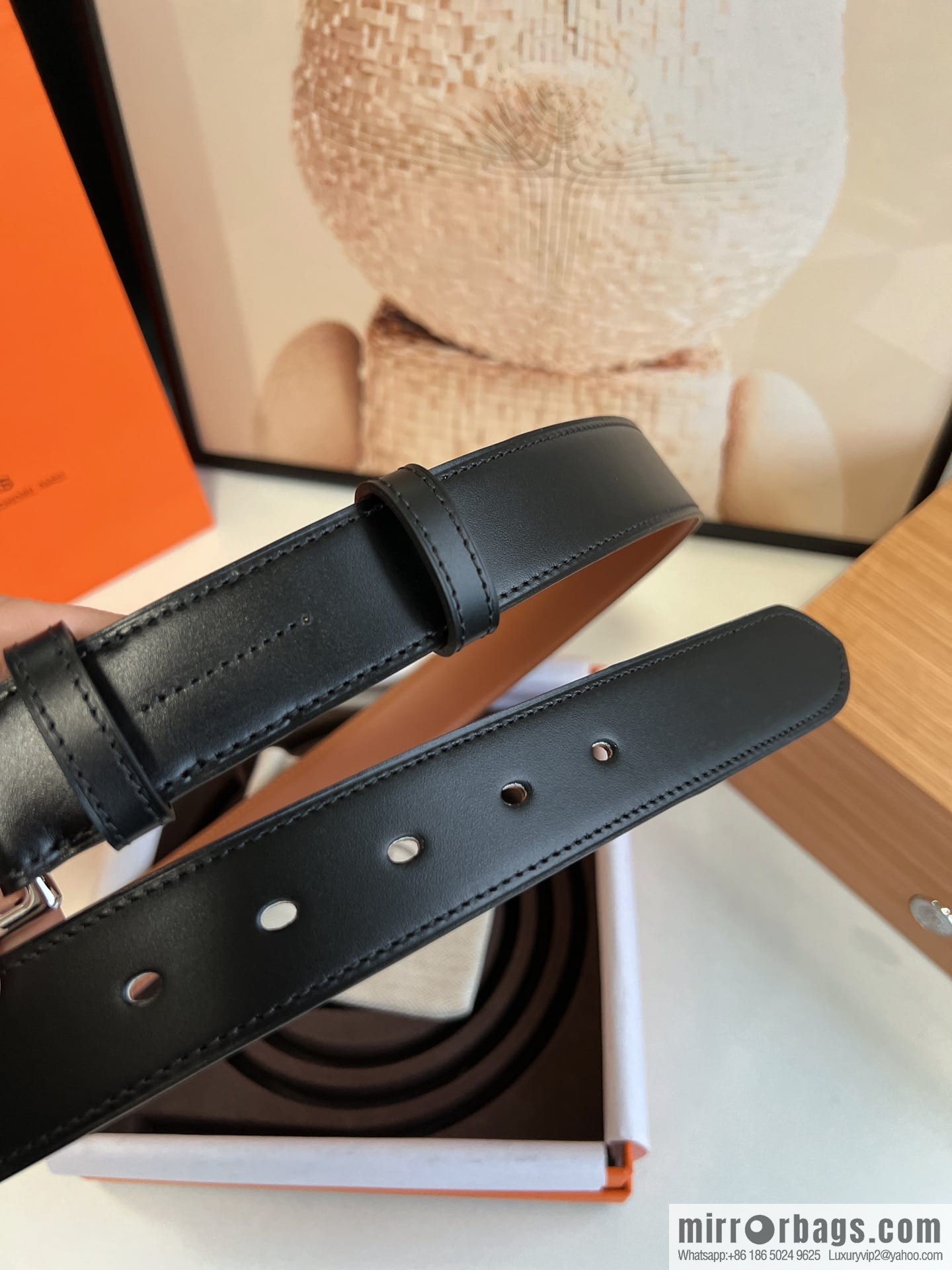 HERMES/Hermès, stylish and comfortable pin buckle cowhide belt 35mm