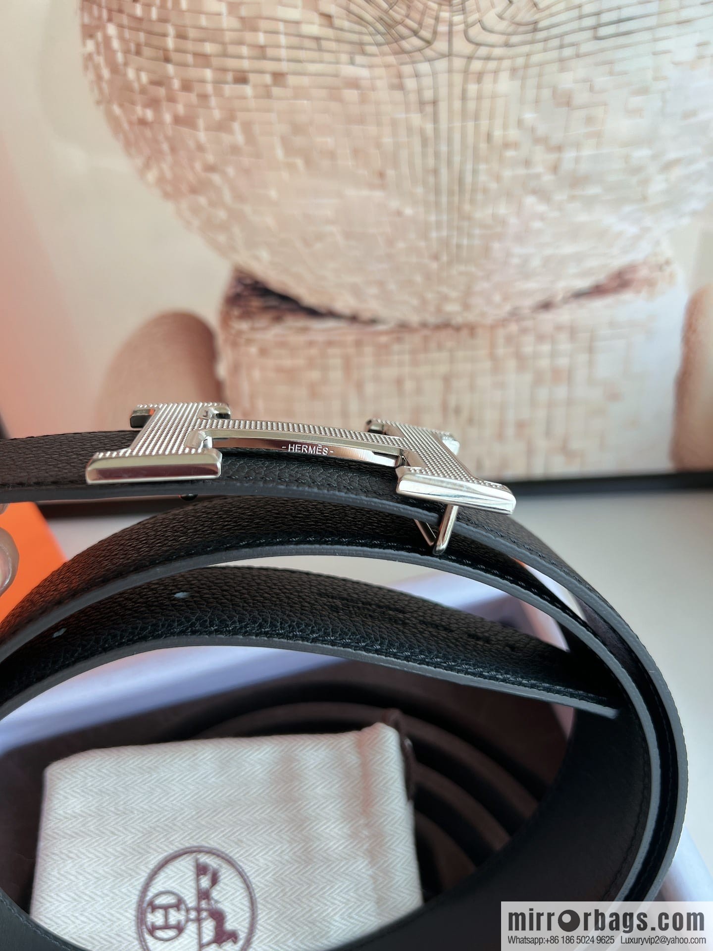 Hermes Togo Leather Double Sided Leather Belt 38mm