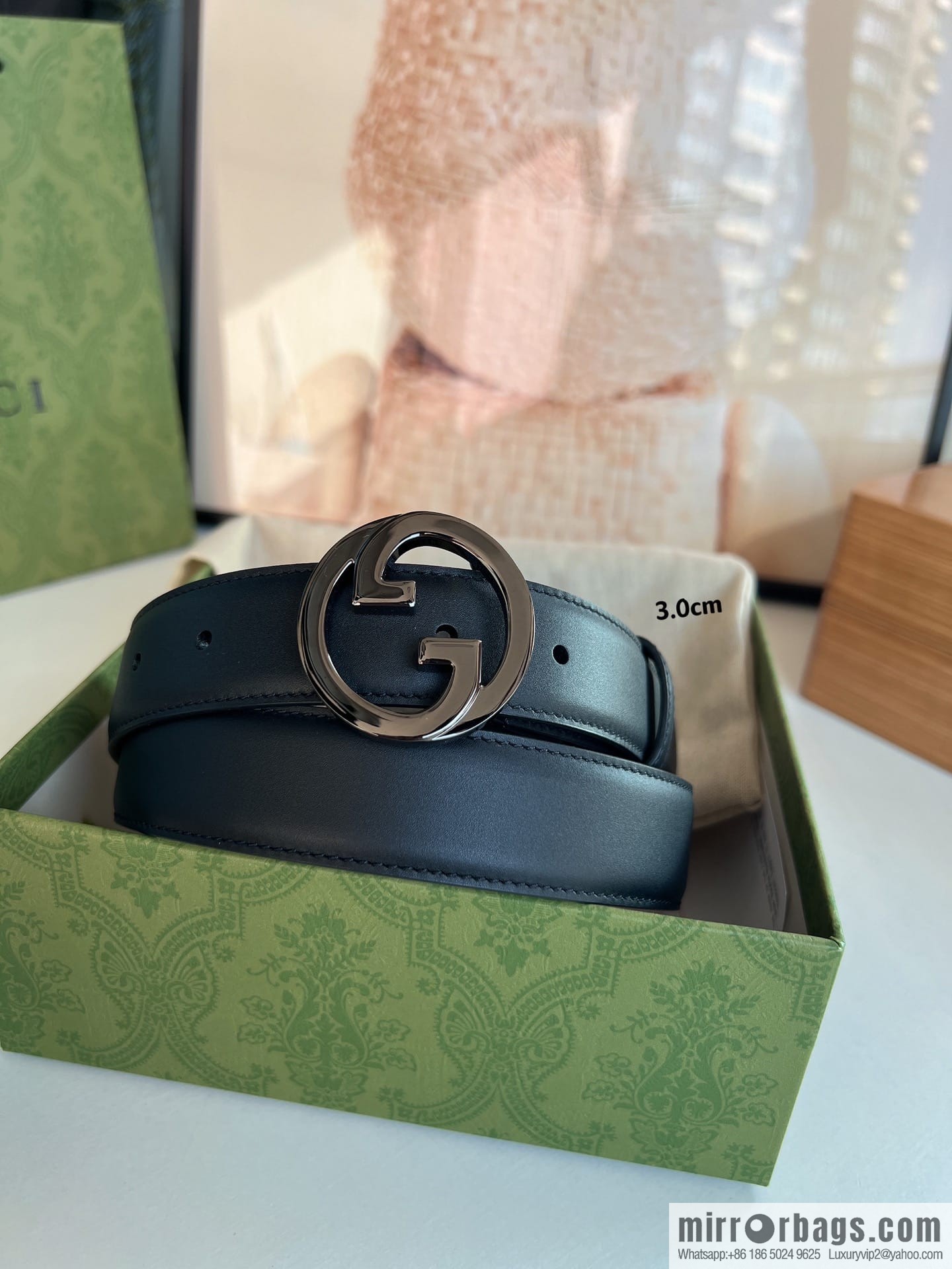 Gucci Gucci Blondie series narrow version 3.0cm women's belt