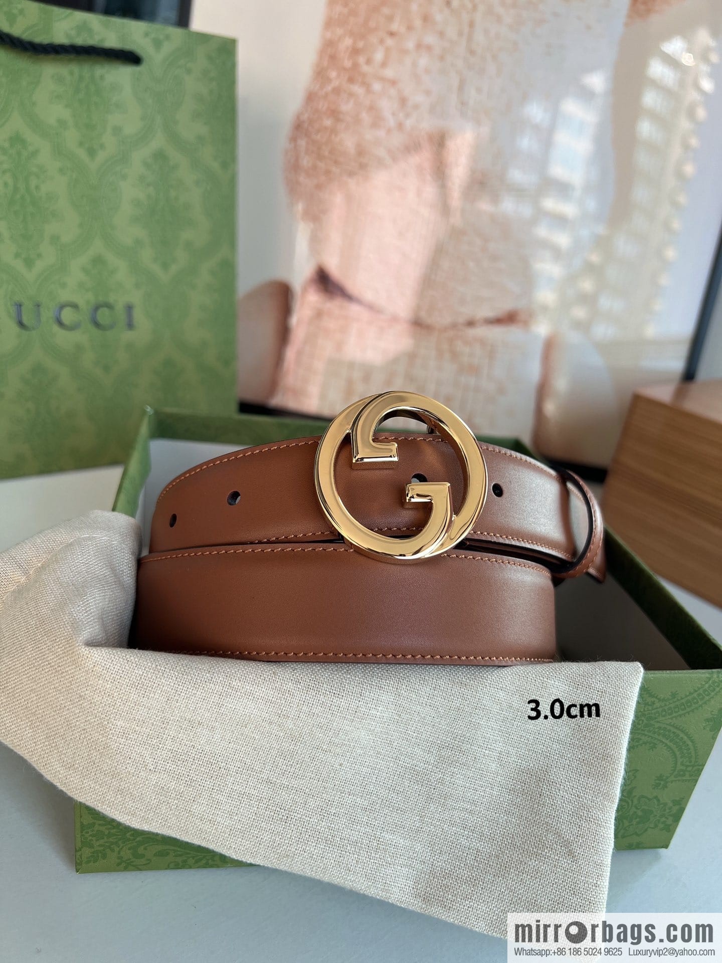 Gucci Gucci Blondie series narrow version 3.0cm women's belt