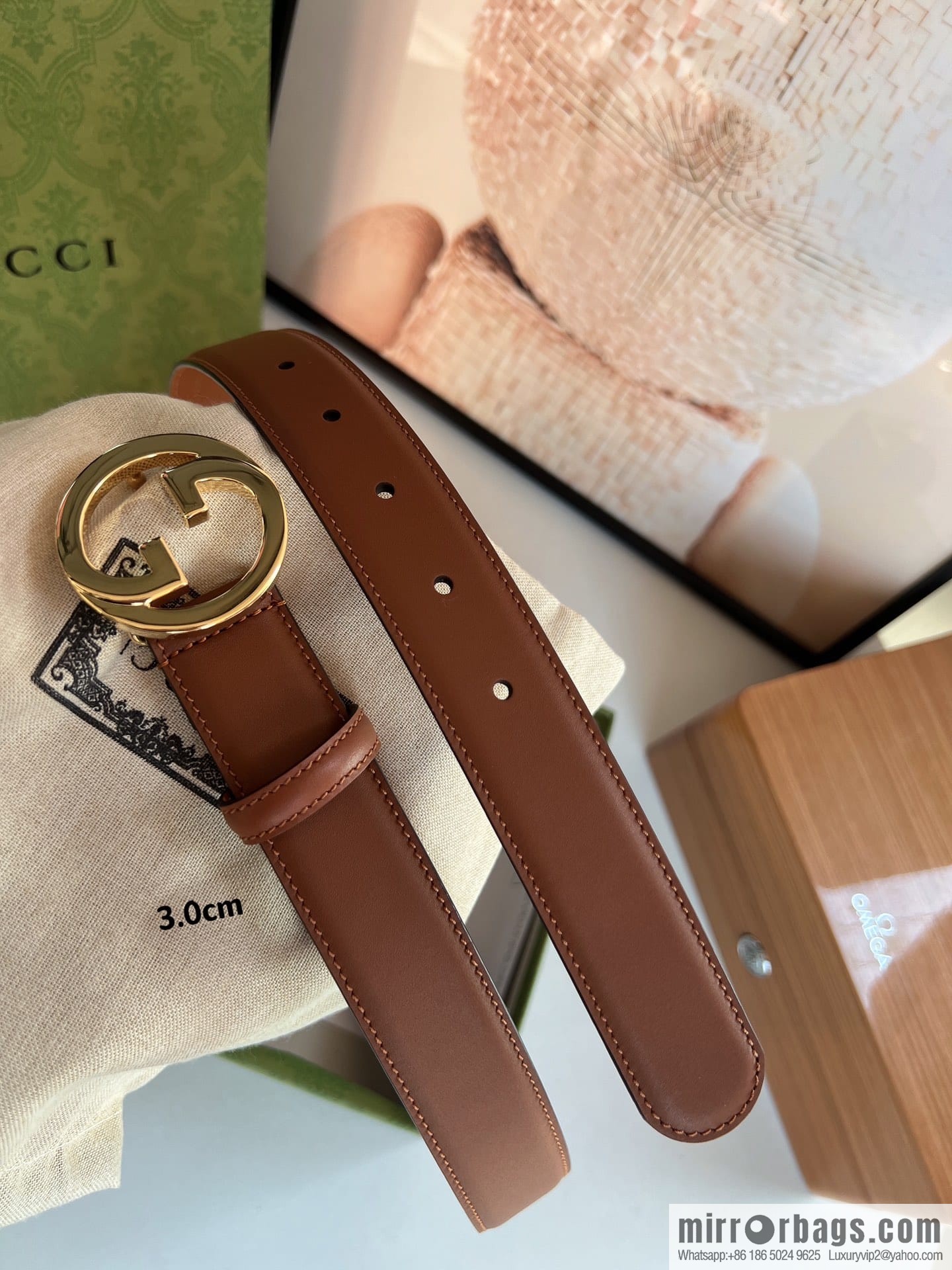 Gucci Gucci Blondie series narrow version 3.0cm women's belt