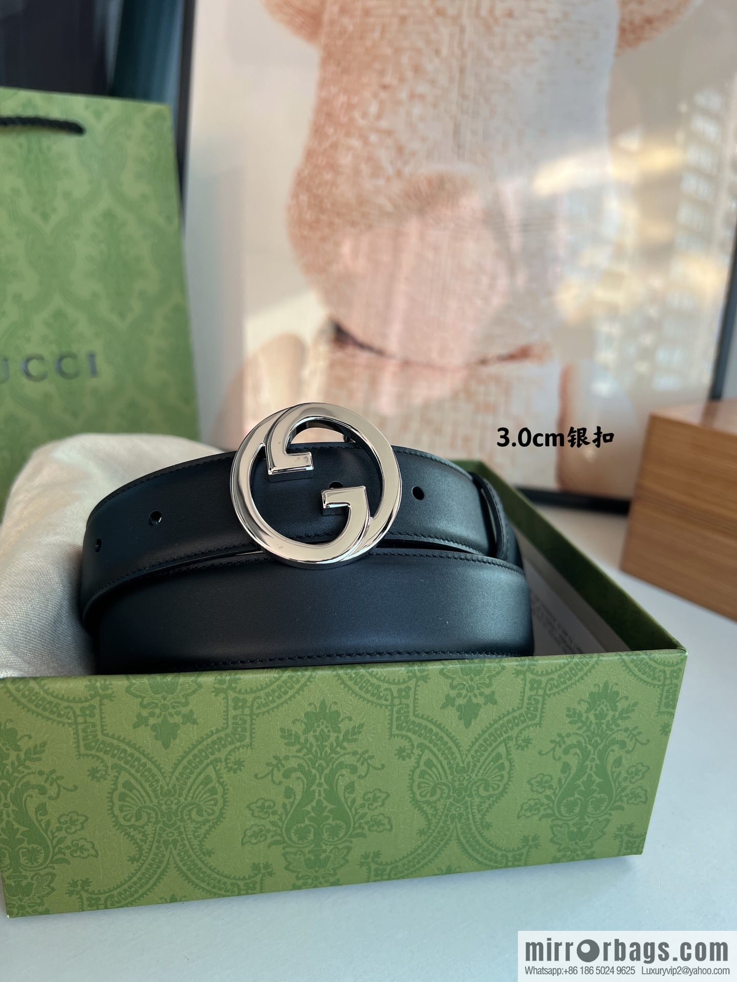 Gucci Gucci Blondie series narrow version 3.0cm women's belt