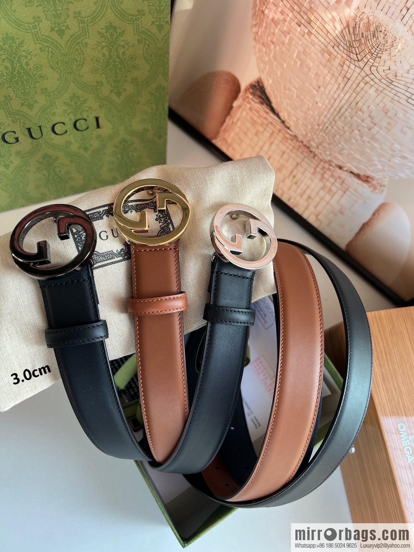 Gucci Gucci Blondie series narrow version 3.0cm women's belt