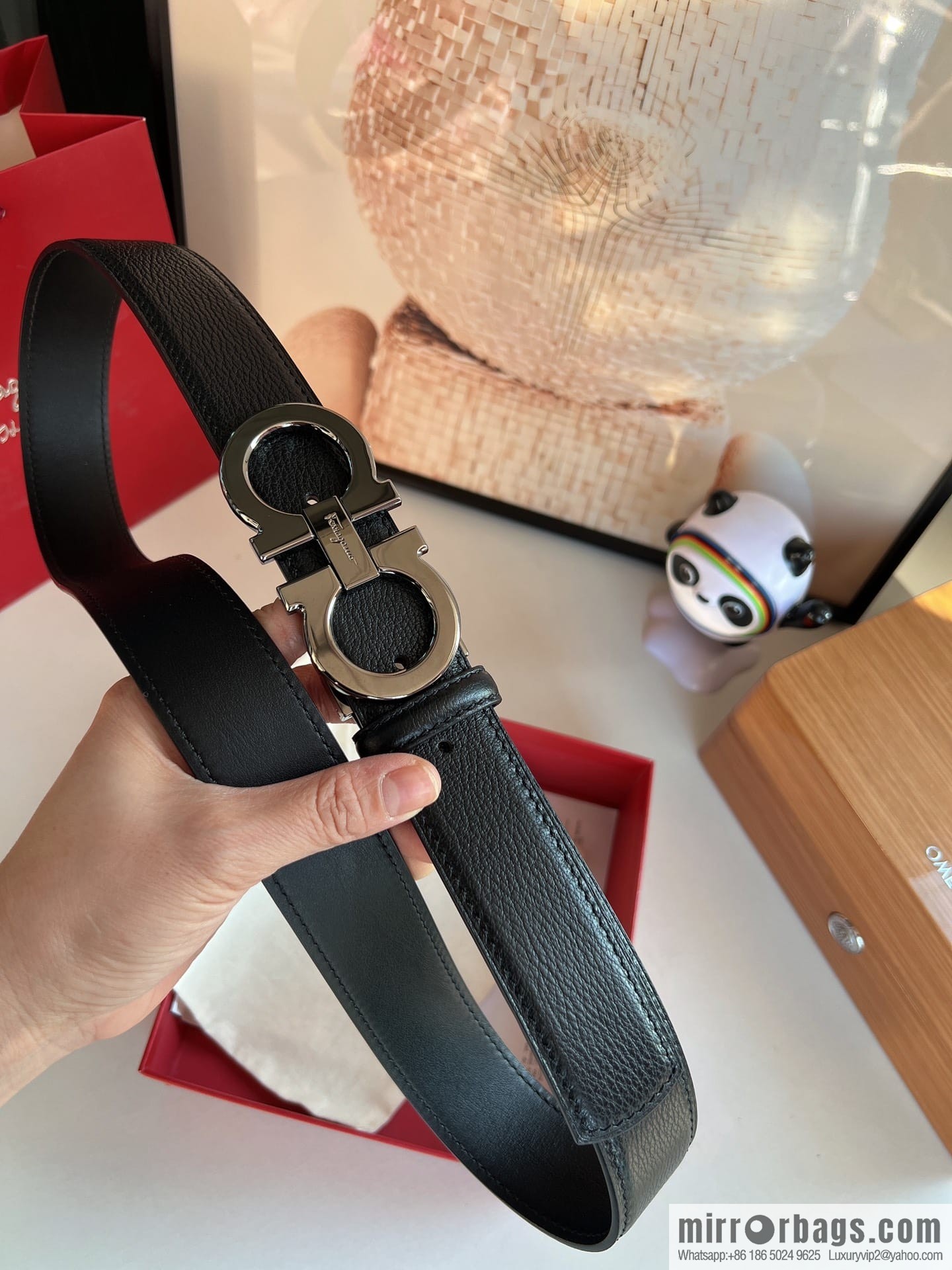 Ferragamo Ferragamo, Cowhide Handmade Men's 3.5cm Belt
