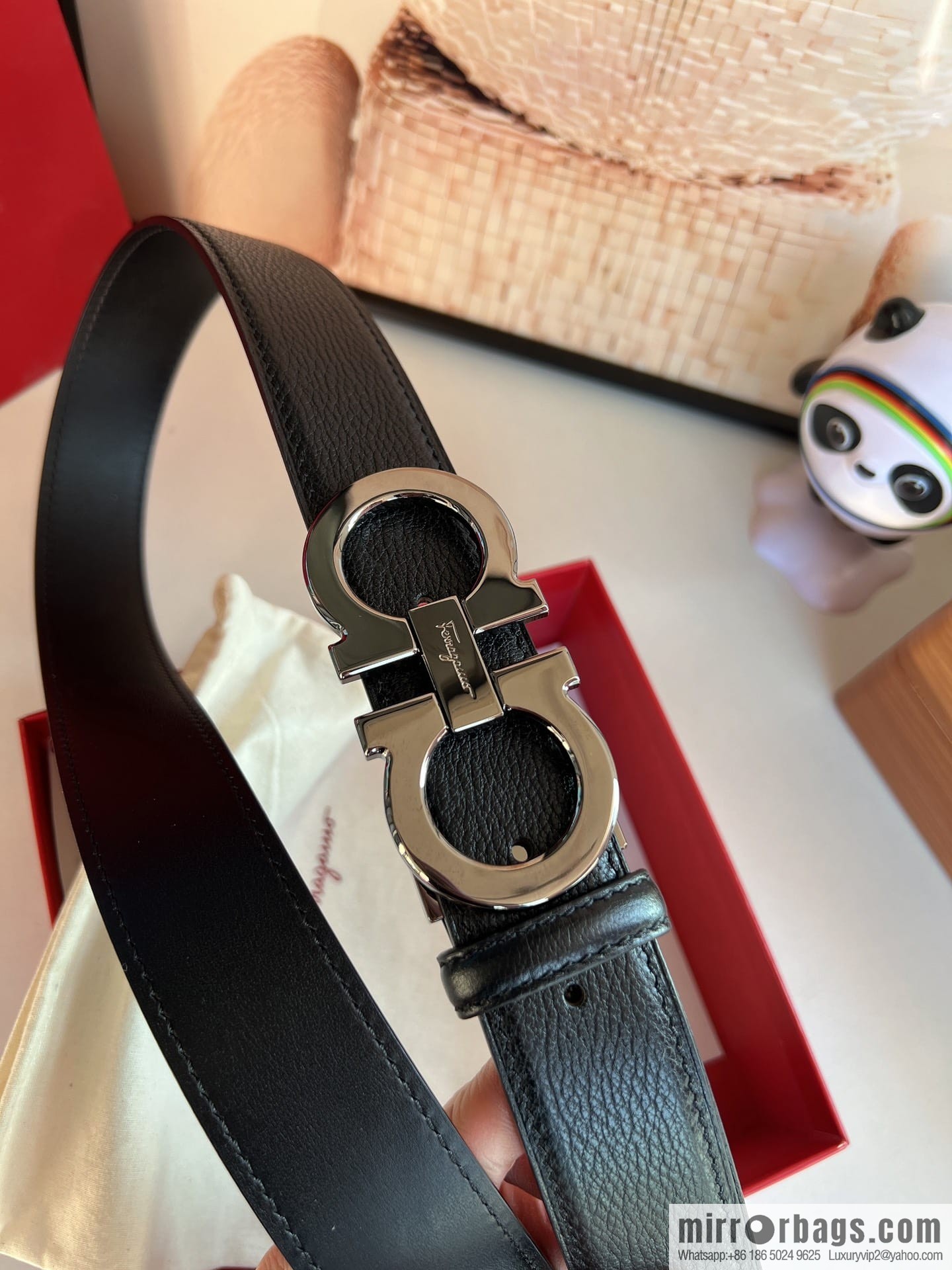 Ferragamo Ferragamo, Cowhide Handmade Men's 3.5cm Belt