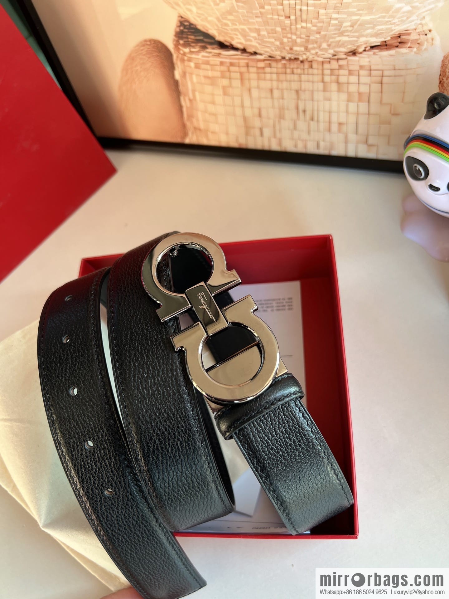 Ferragamo Ferragamo, Cowhide Handmade Men's 3.5cm Belt