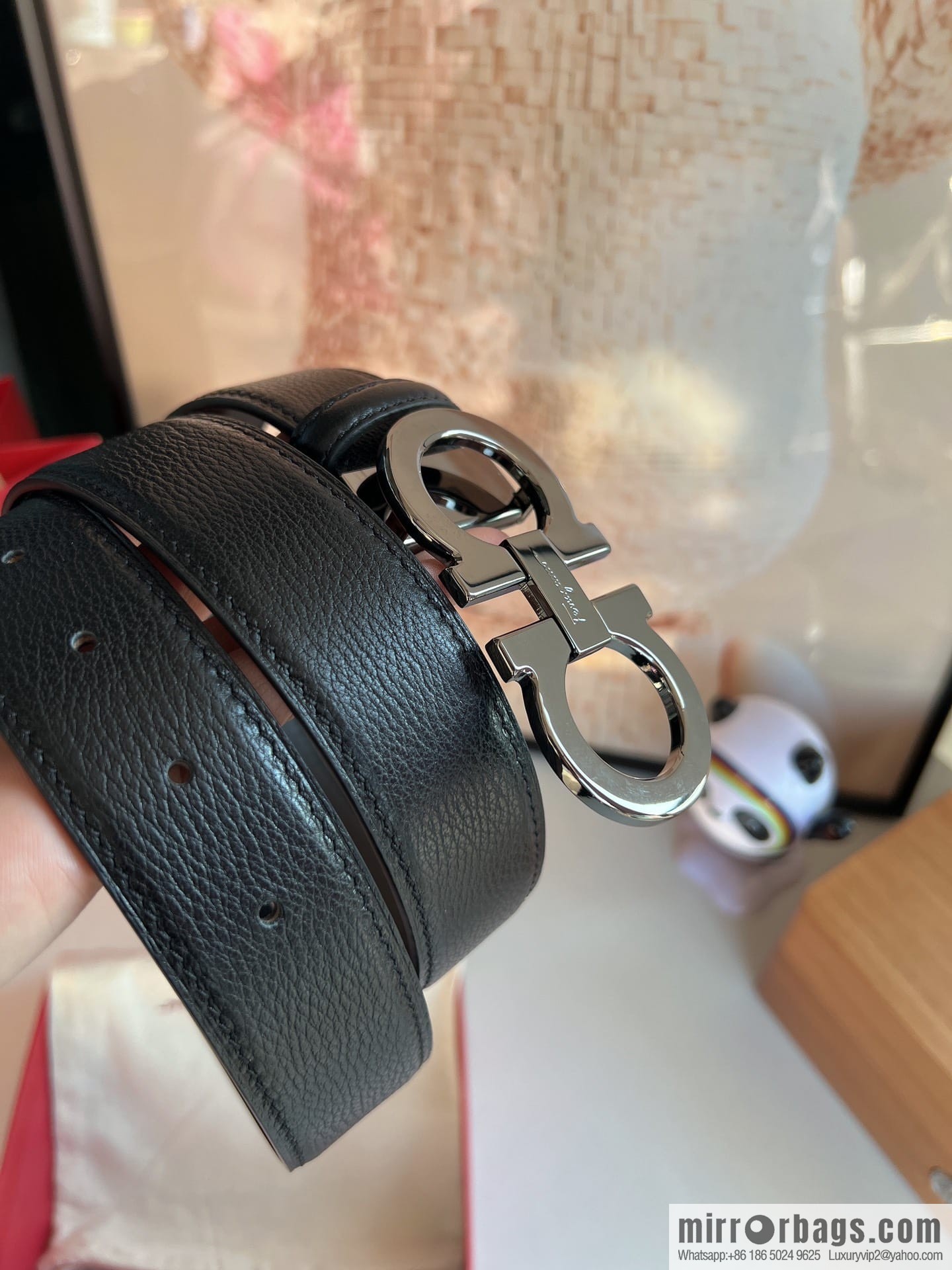 Ferragamo Ferragamo, Cowhide Handmade Men's 3.5cm Belt
