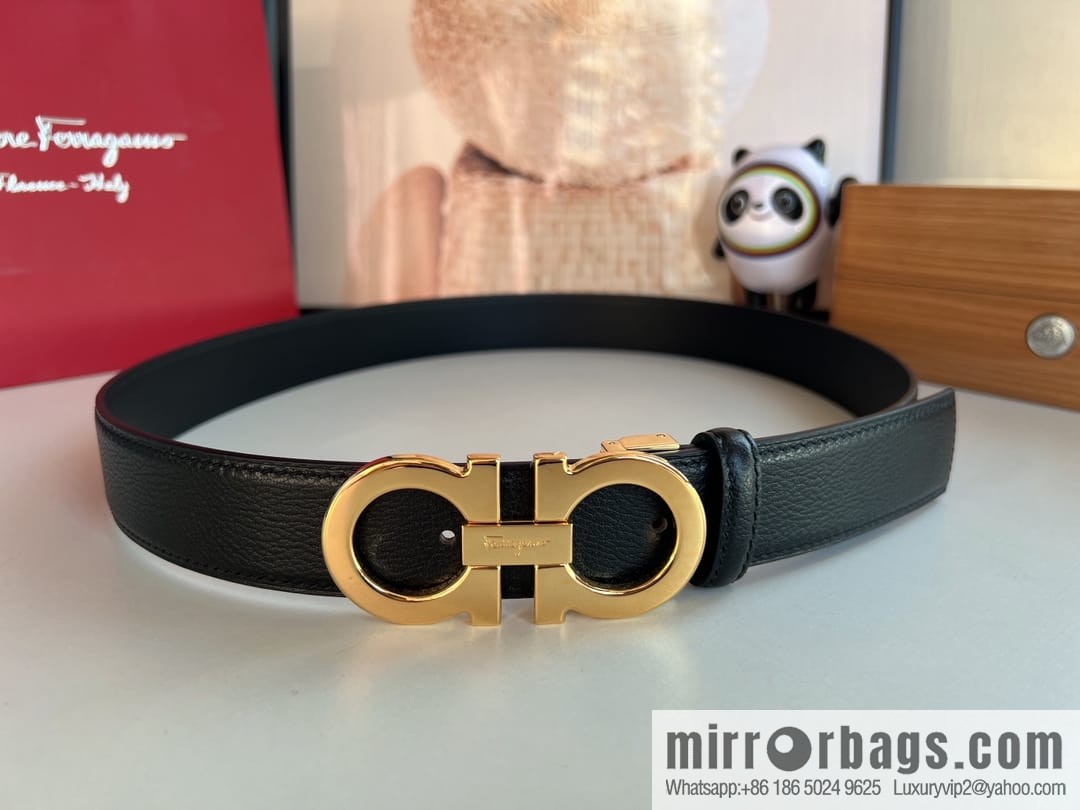 Ferragamo Ferragamo, Cowhide Handmade Men's 3.5cm Belt