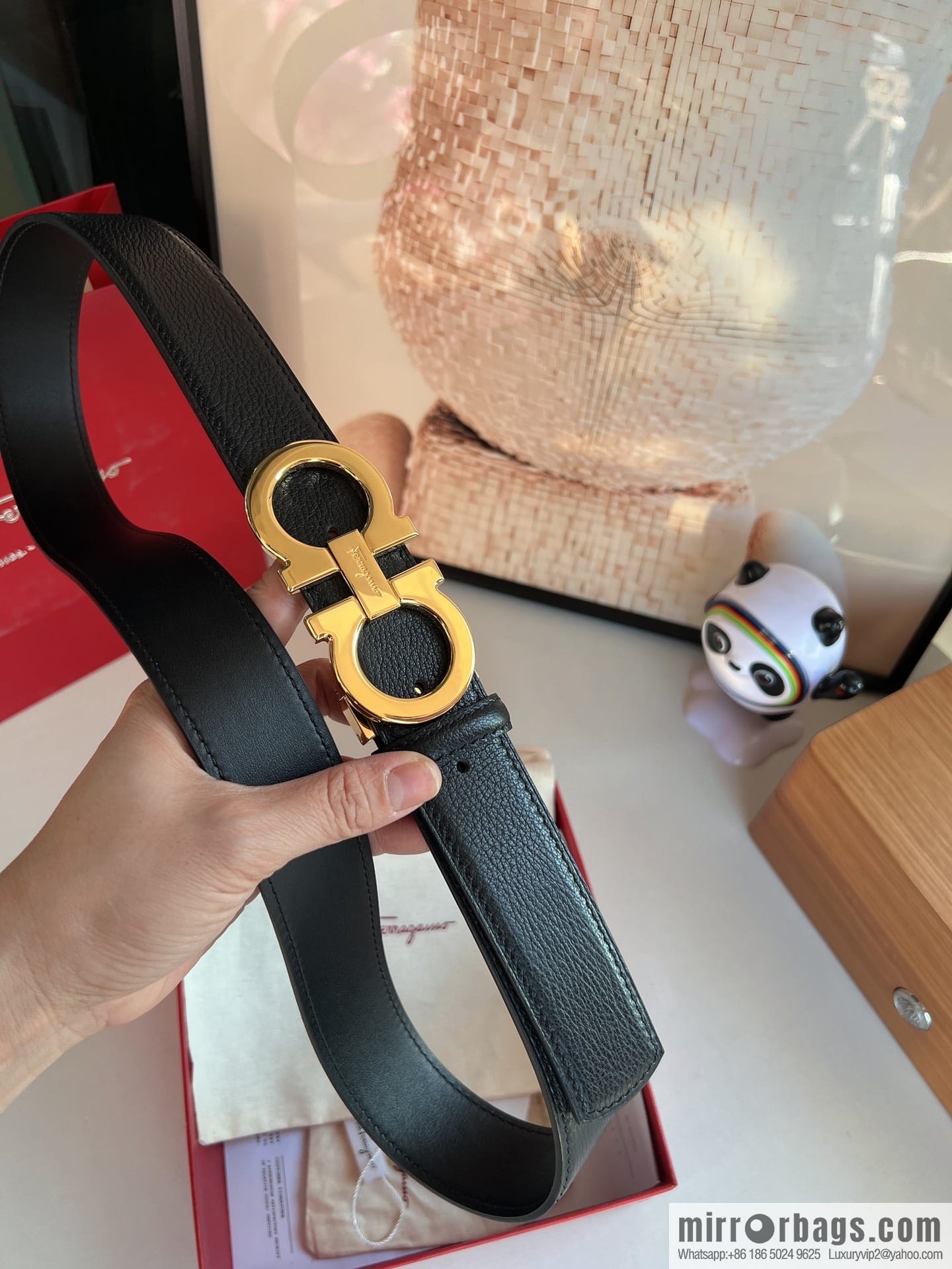 Ferragamo Ferragamo, Cowhide Handmade Men's 3.5cm Belt