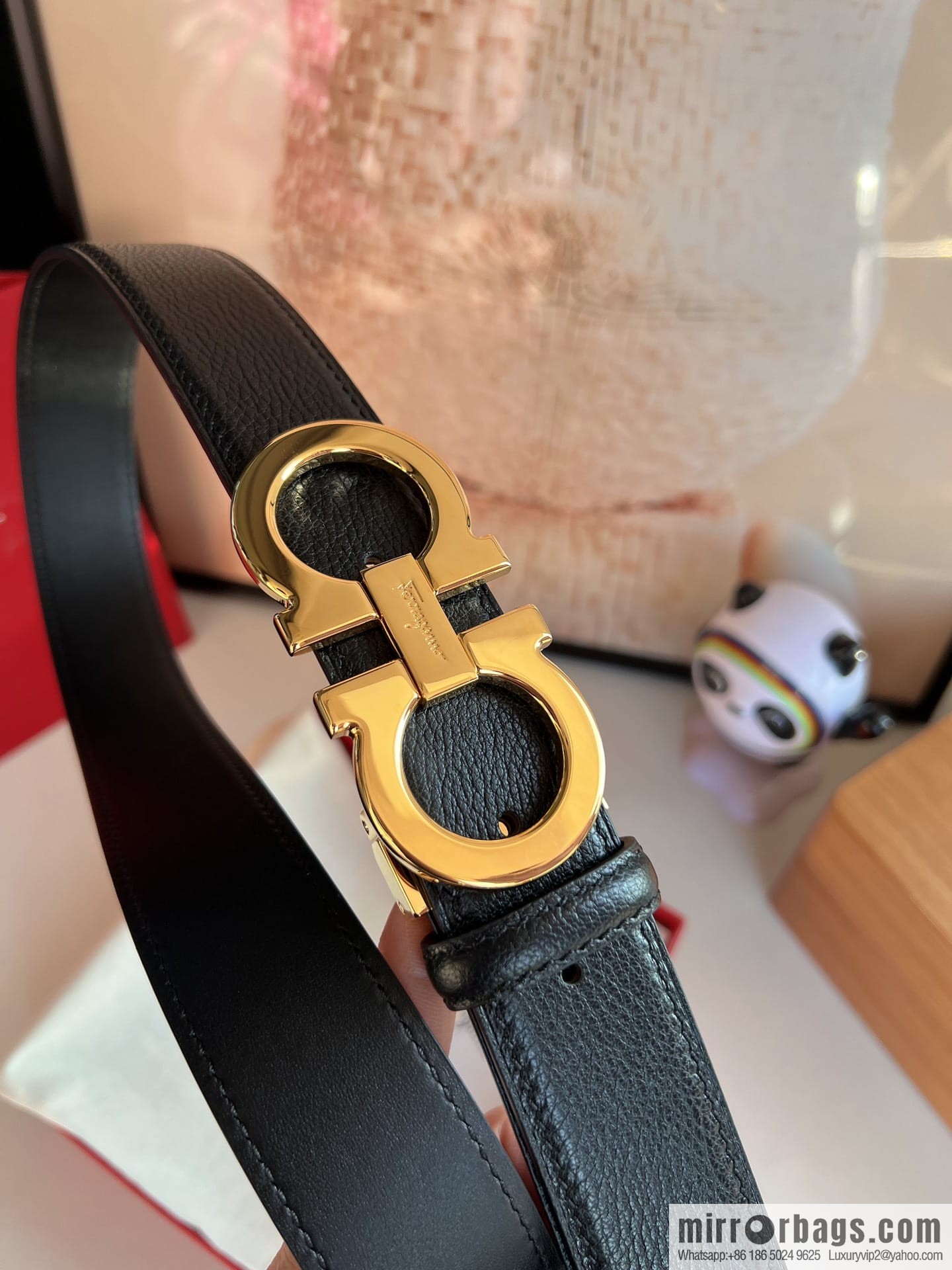 Ferragamo Ferragamo, Cowhide Handmade Men's 3.5cm Belt