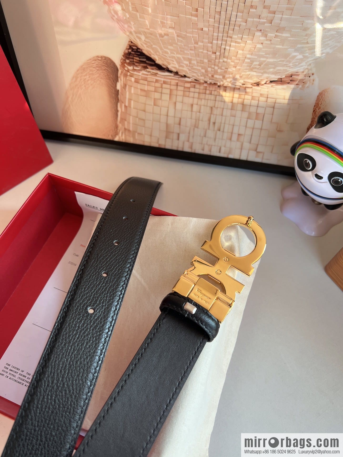 Ferragamo Ferragamo, Cowhide Handmade Men's 3.5cm Belt