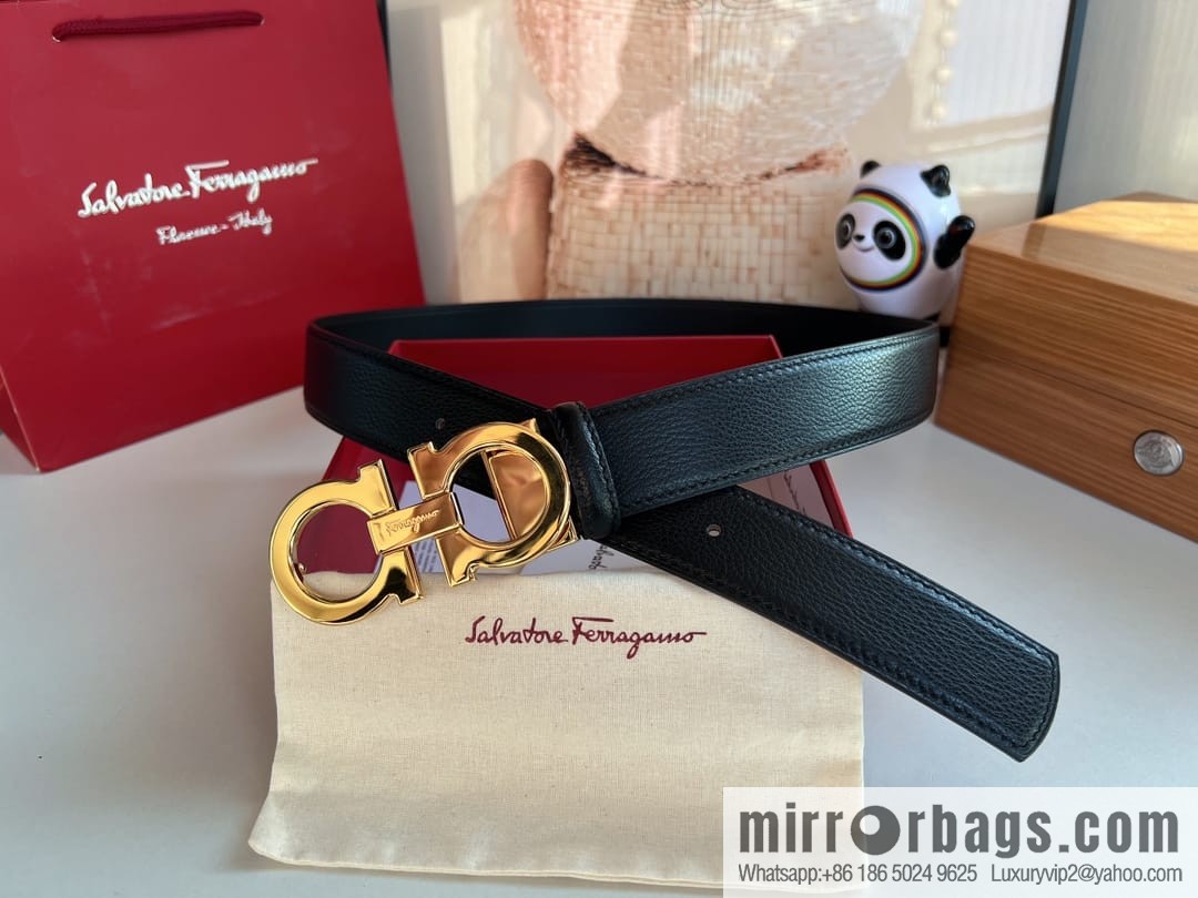 Ferragamo Ferragamo, Cowhide Handmade Men's 3.5cm Belt