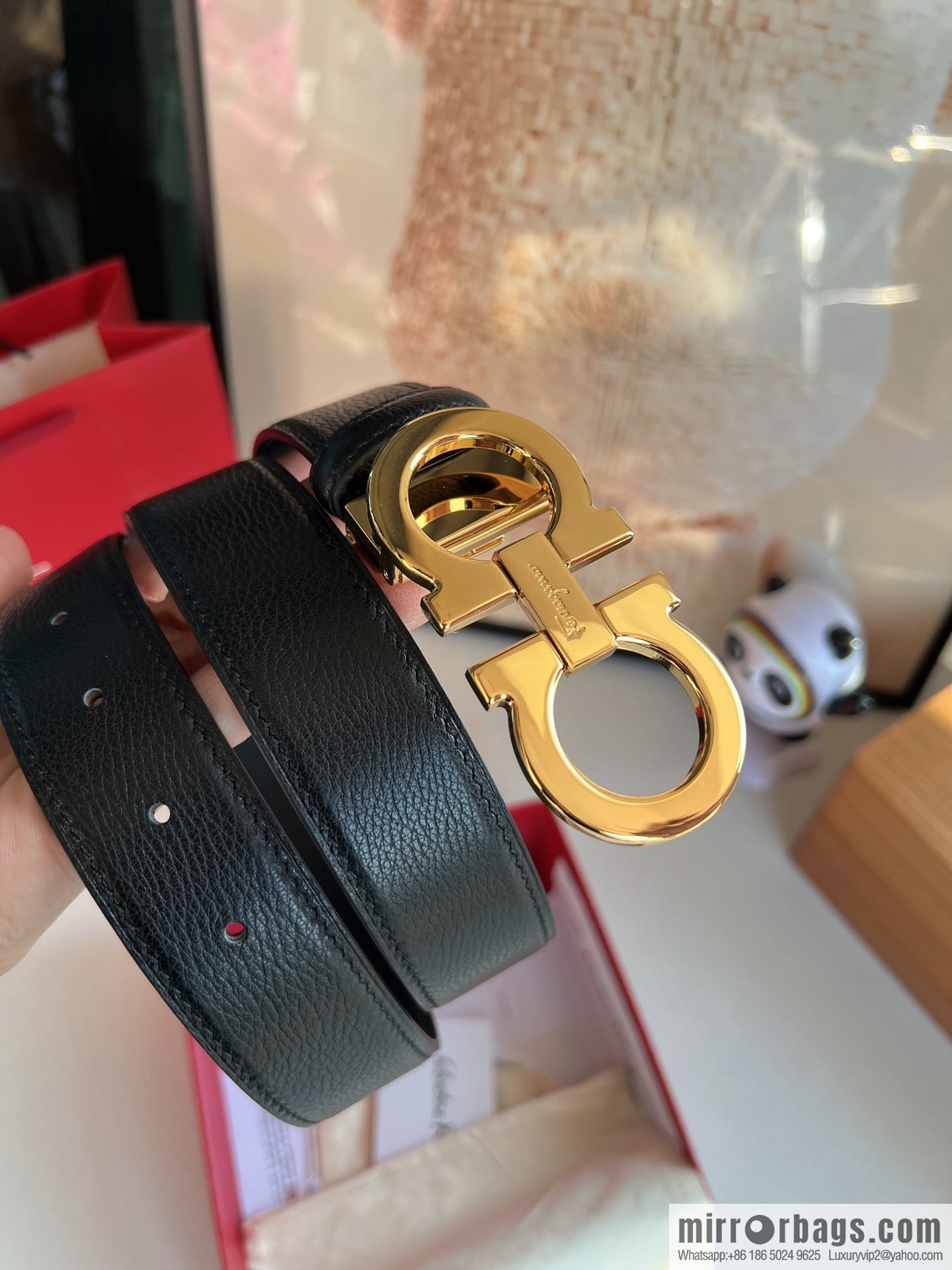 Ferragamo Ferragamo, Cowhide Handmade Men's 3.5cm Belt