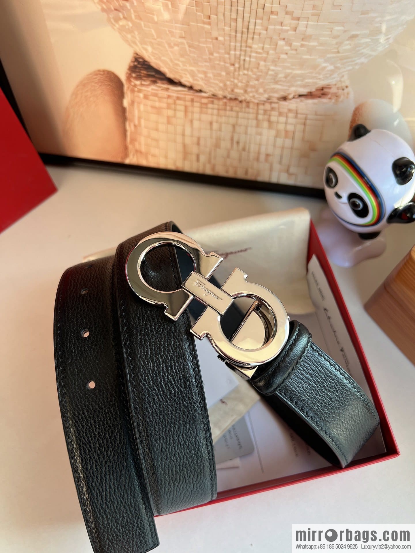 Ferragamo Ferragamo, Cowhide Handmade Men's 3.5cm Belt