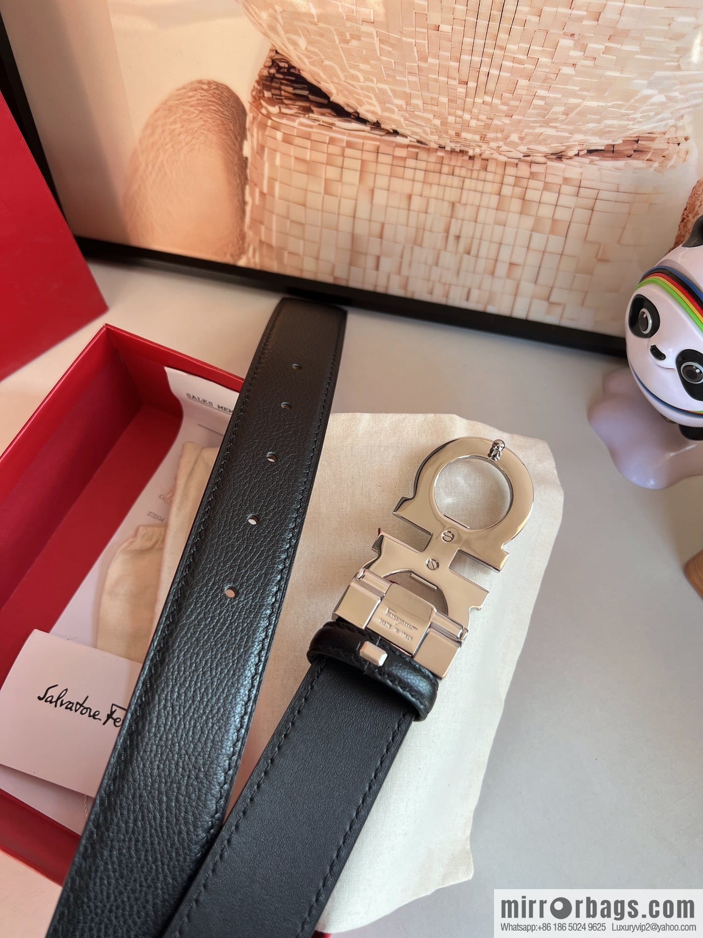 Ferragamo Ferragamo, Cowhide Handmade Men's 3.5cm Belt