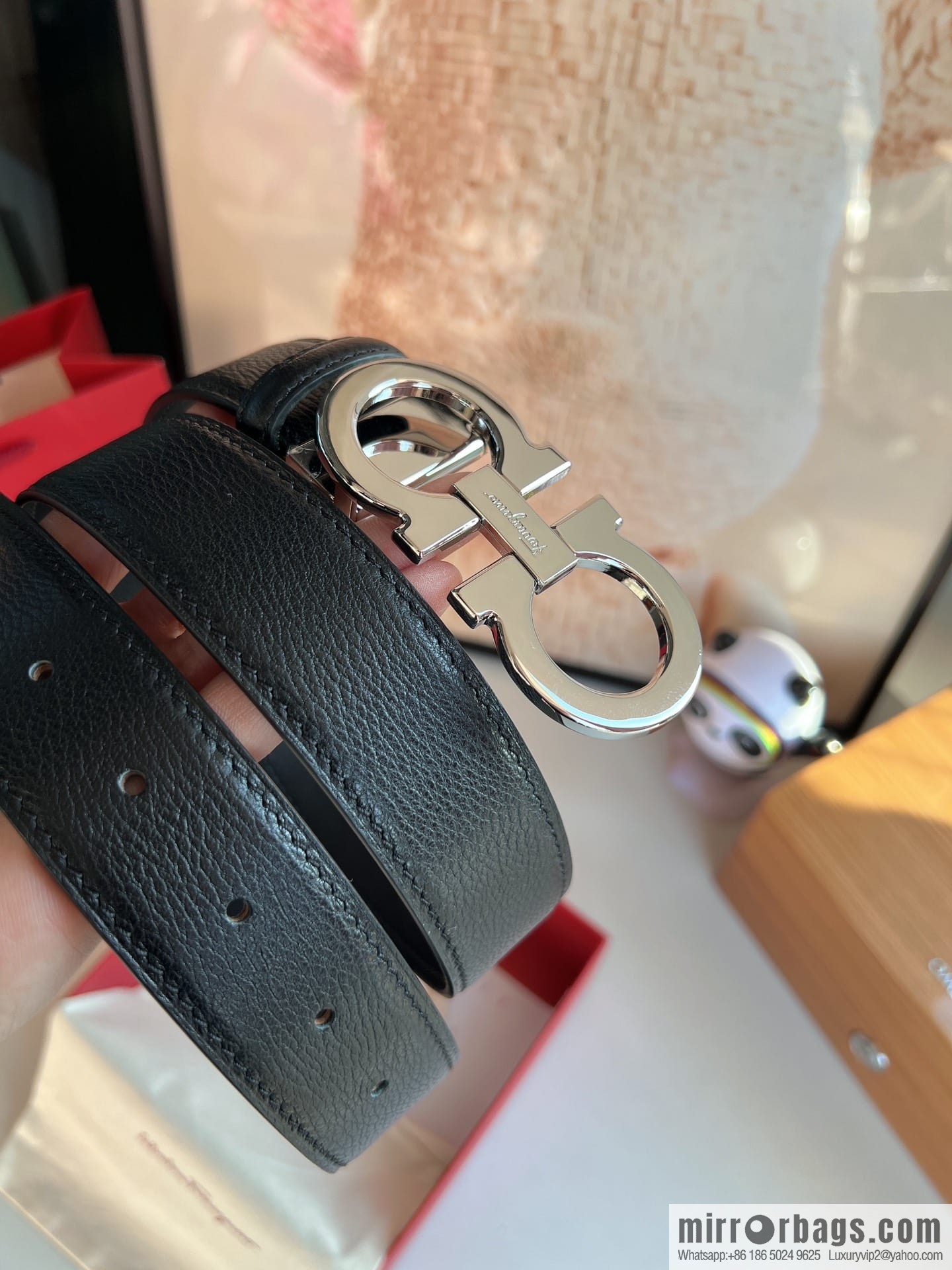 Ferragamo Ferragamo, Cowhide Handmade Men's 3.5cm Belt