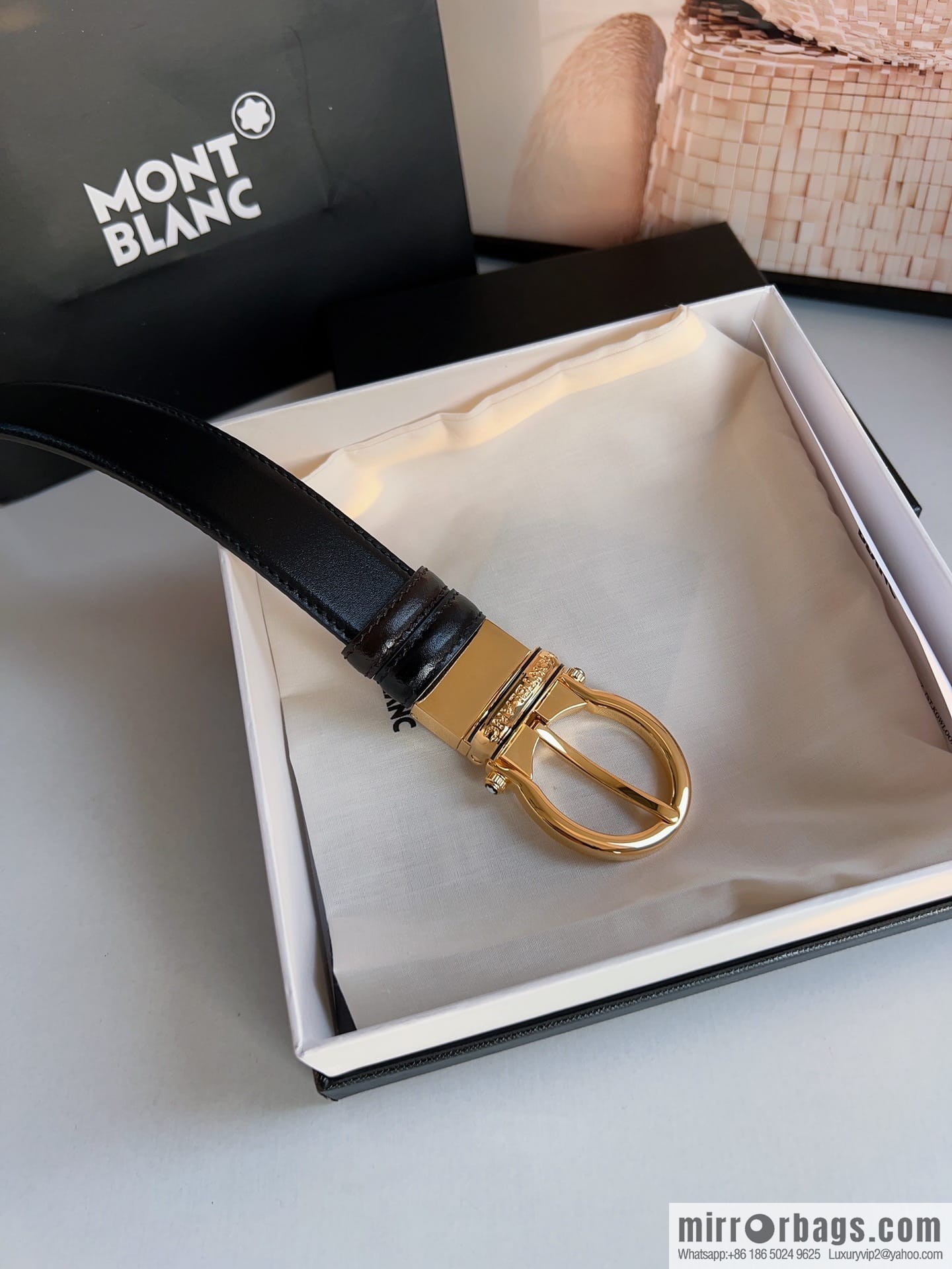 Montblanc, Men's Classic 3.0cm Rotatable Oval Double Sided Belt