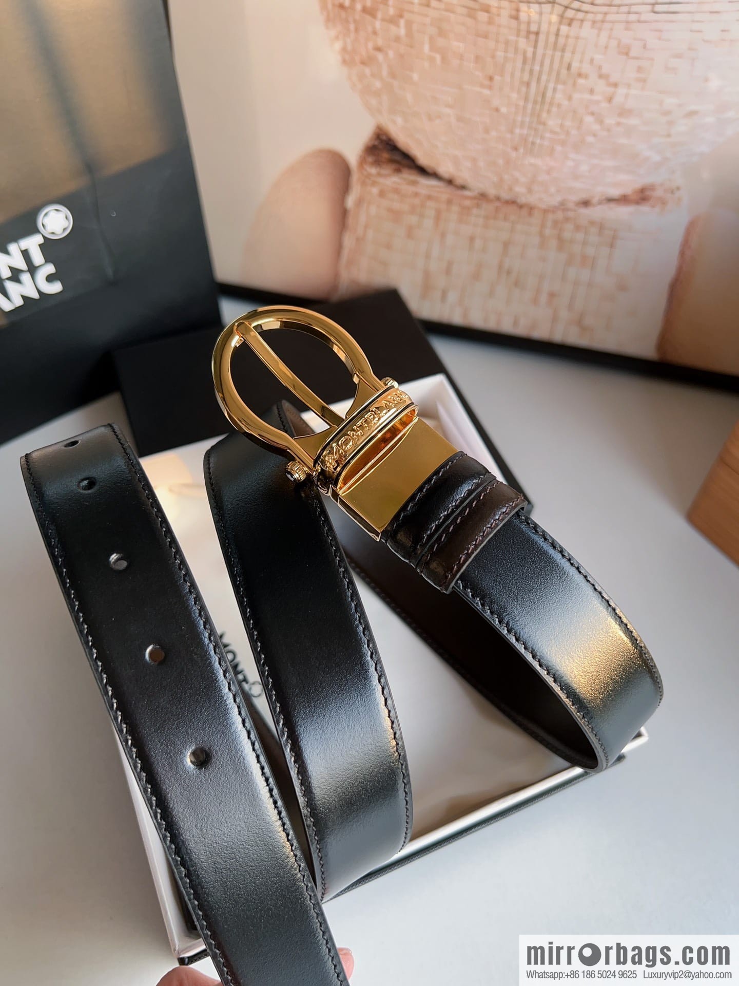 Montblanc, Men's Classic 3.0cm Rotatable Oval Double Sided Belt