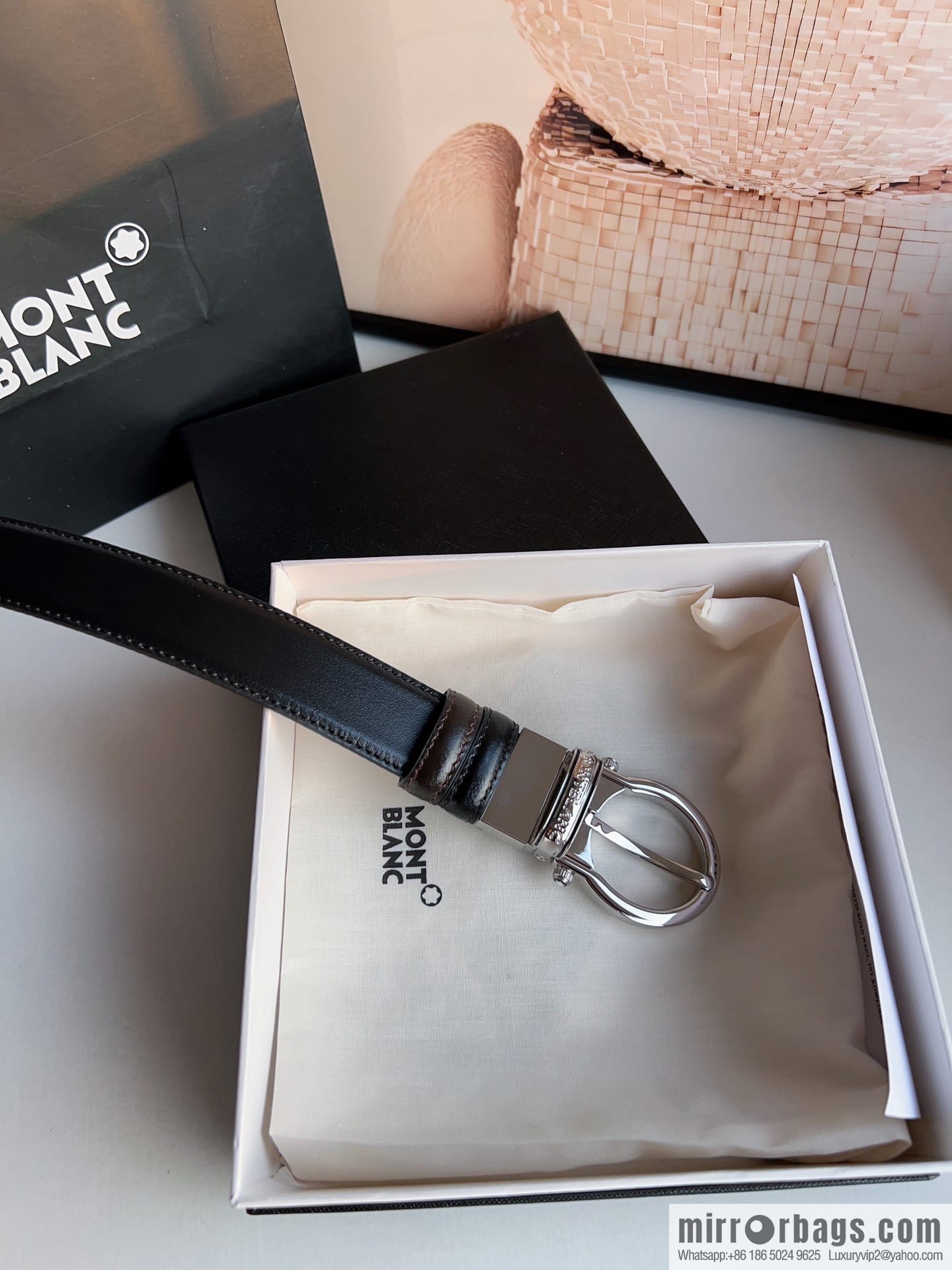 Montblanc, Men's Classic 3.0cm Rotatable Oval Double Sided Belt