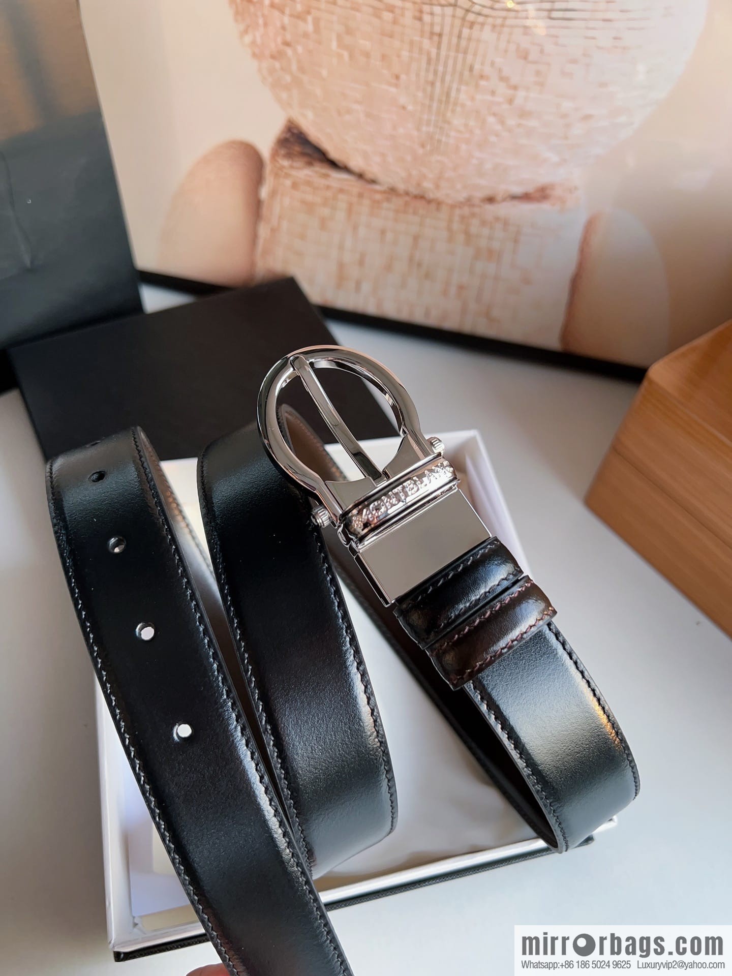 Montblanc, Men's Classic 3.0cm Rotatable Oval Double Sided Belt