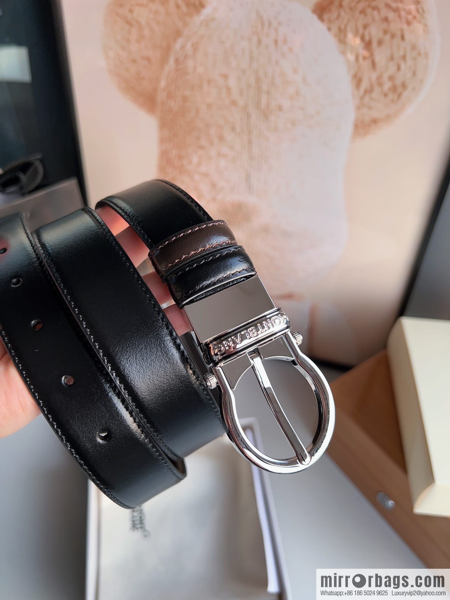 Montblanc, Men's Classic 3.0cm Rotatable Oval Double Sided Belt