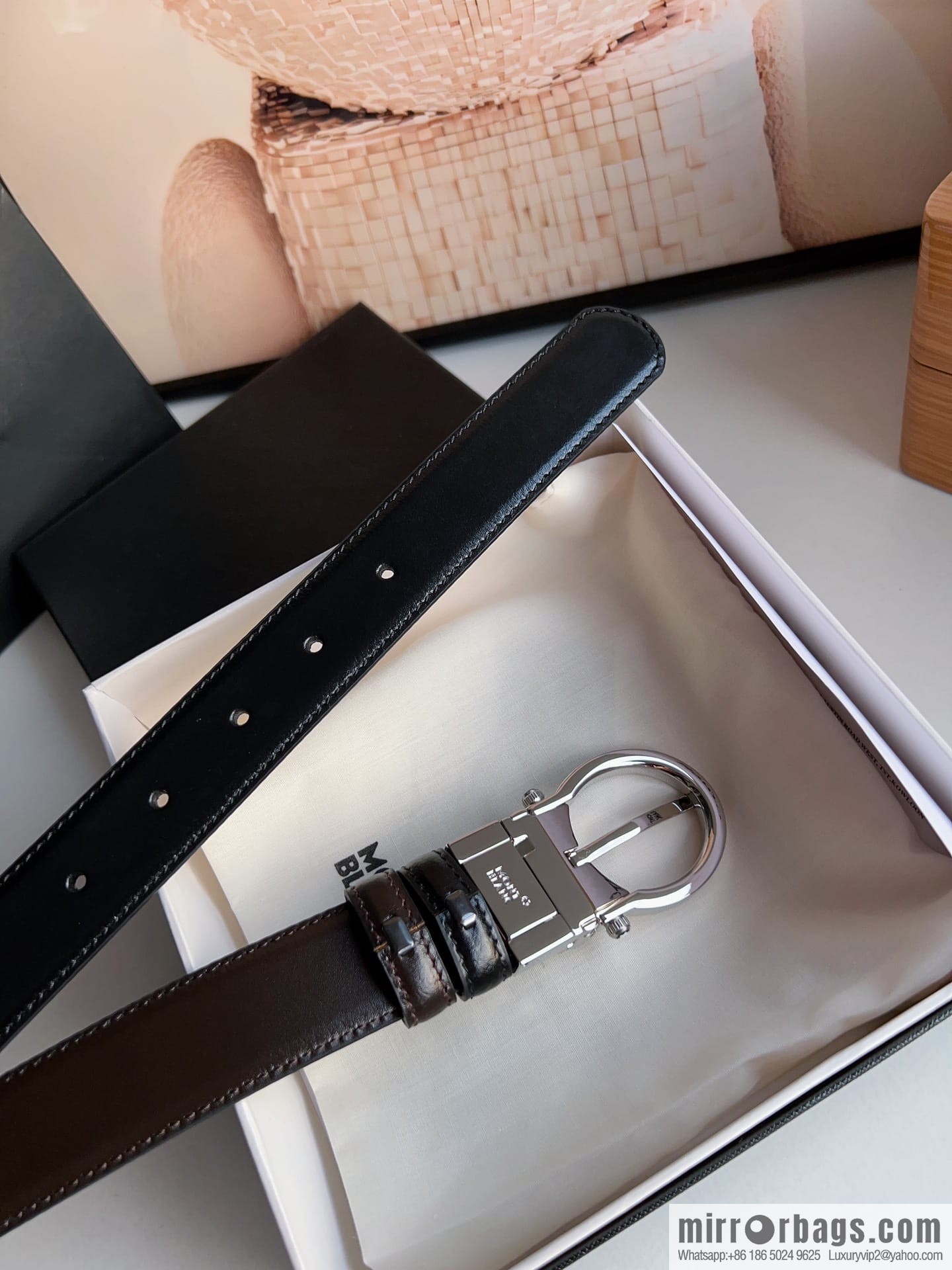 Montblanc, Men's Classic 3.0cm Rotatable Oval Double Sided Belt