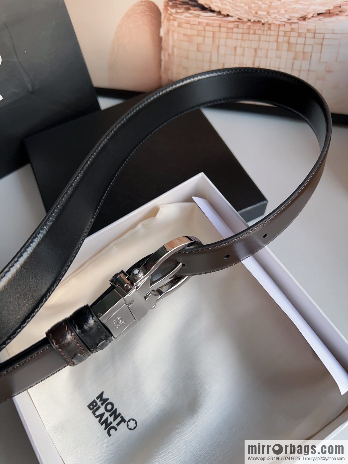 Montblanc, Men's Classic 3.0cm Rotatable Oval Double Sided Belt