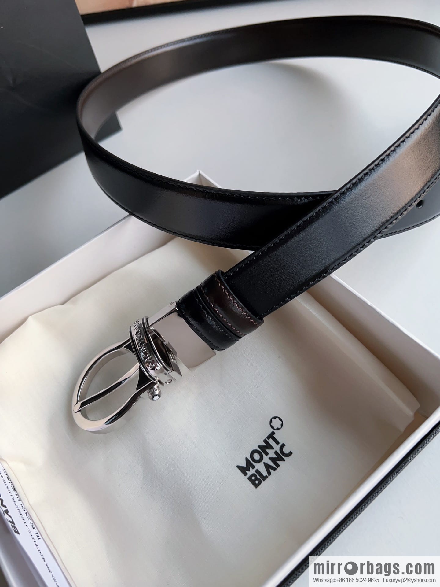 Montblanc, Men's Classic 3.0cm Rotatable Oval Double Sided Belt