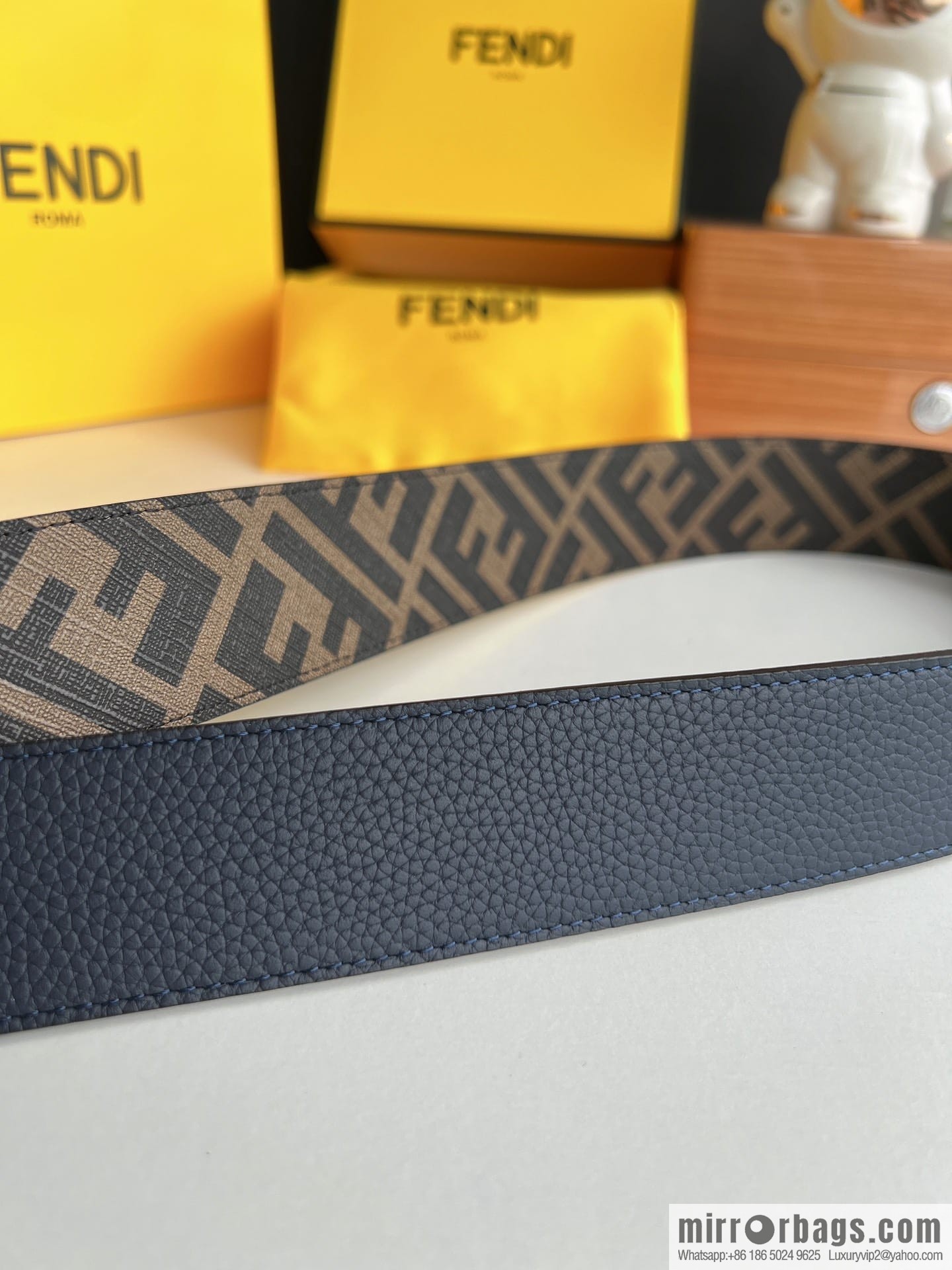 FENDI Fendi, Metal Buckle Printed Fabric Cowhide 4.0cm Belt
