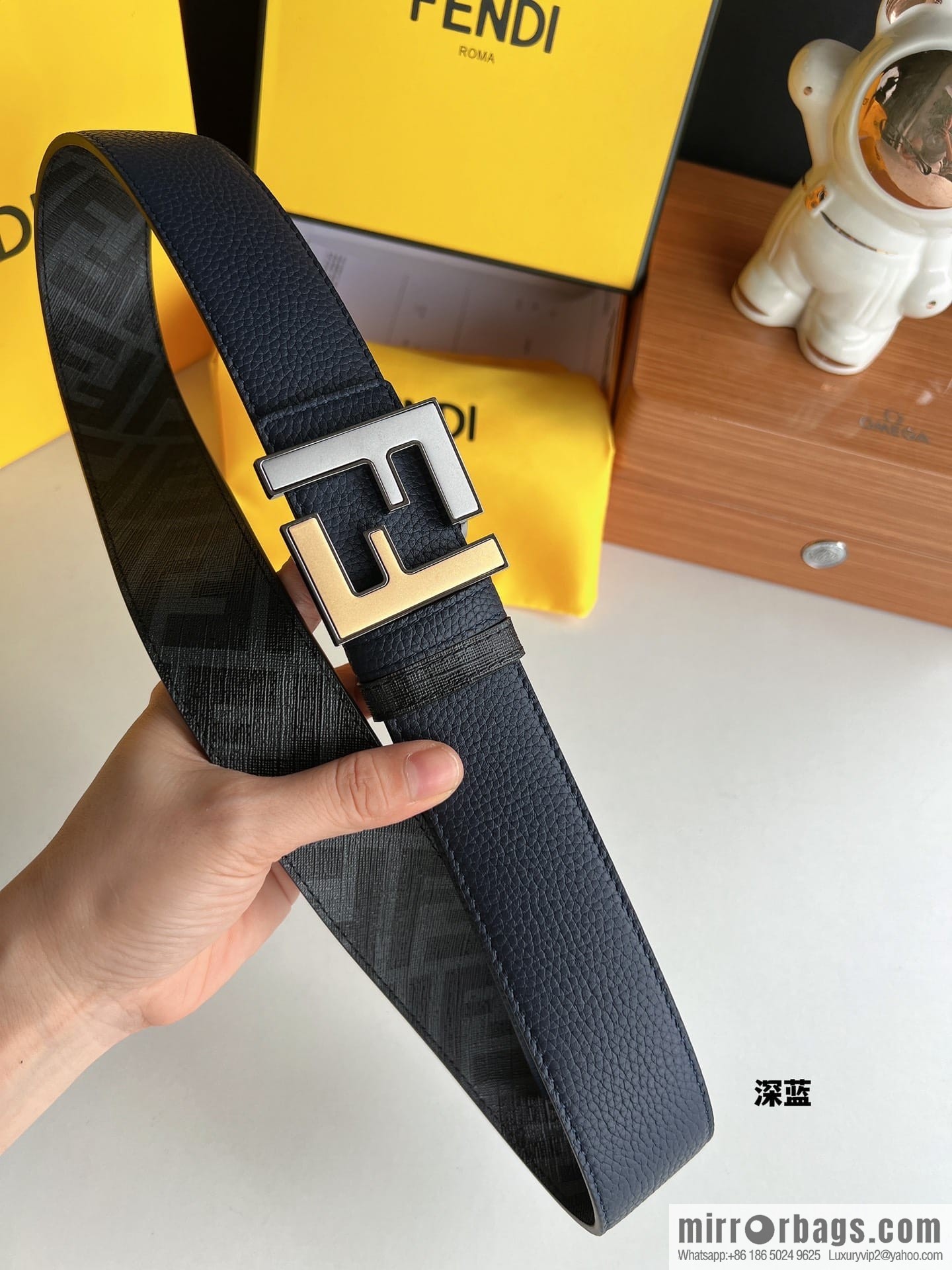 FENDI Fendi, Metal Buckle Printed Fabric Cowhide 4.0cm Belt