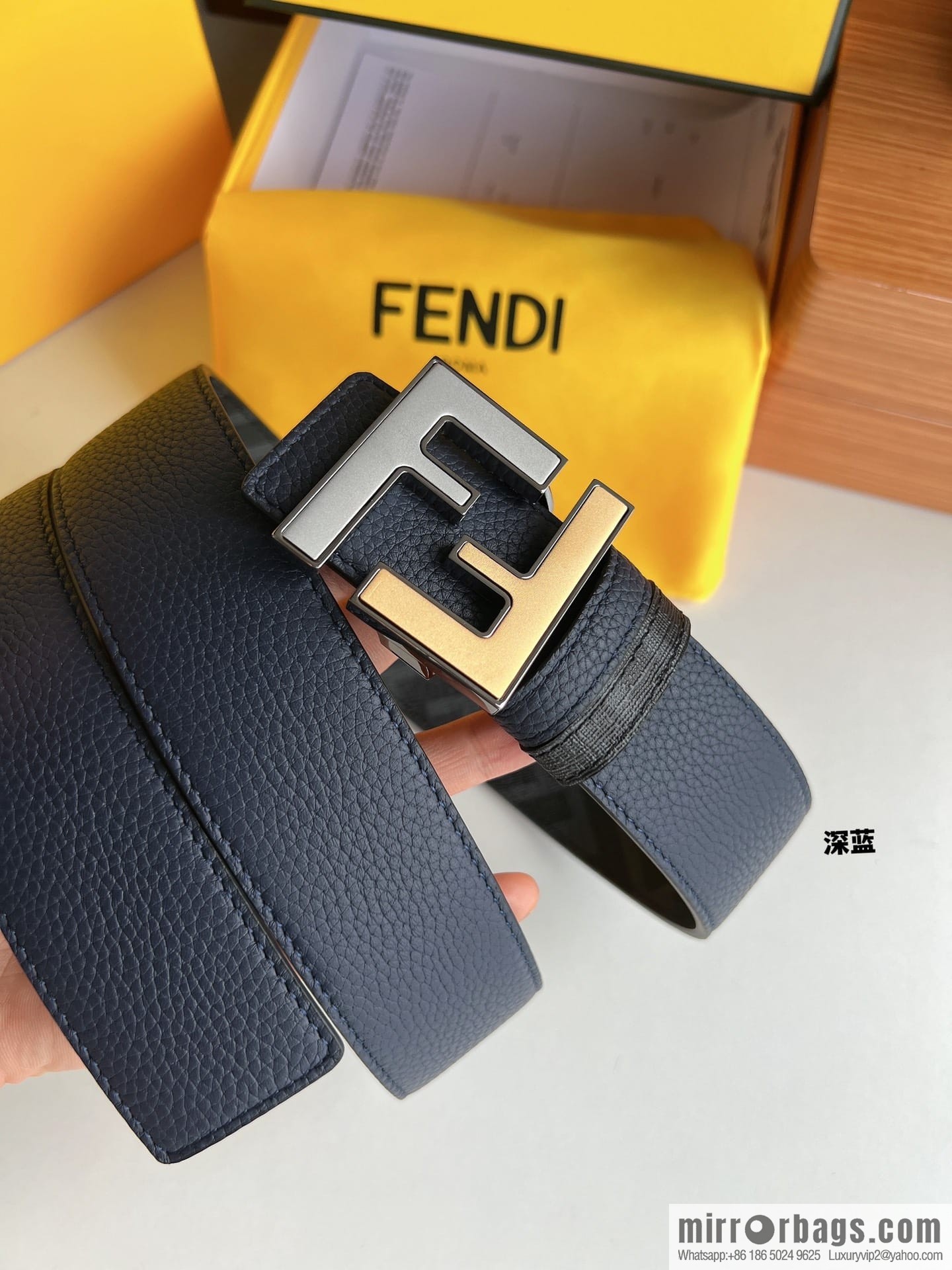 FENDI Fendi, Metal Buckle Printed Fabric Cowhide 4.0cm Belt
