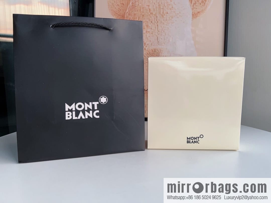MONTBLANC Montblanc 3.5 wide and simple hexagram chic pin metal buckle first layer cowhide double-sided belt