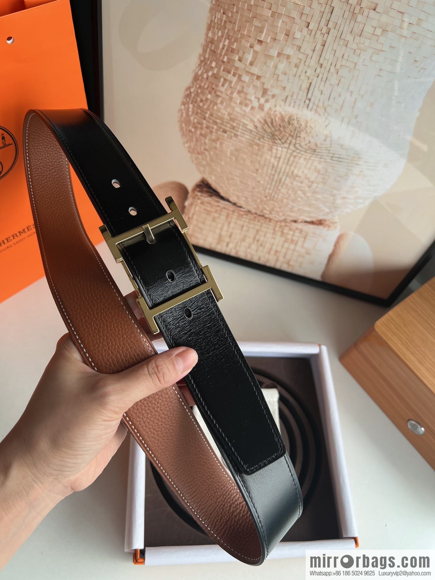 Hermes Hermes 40mm Nathan Double Sided External Belt