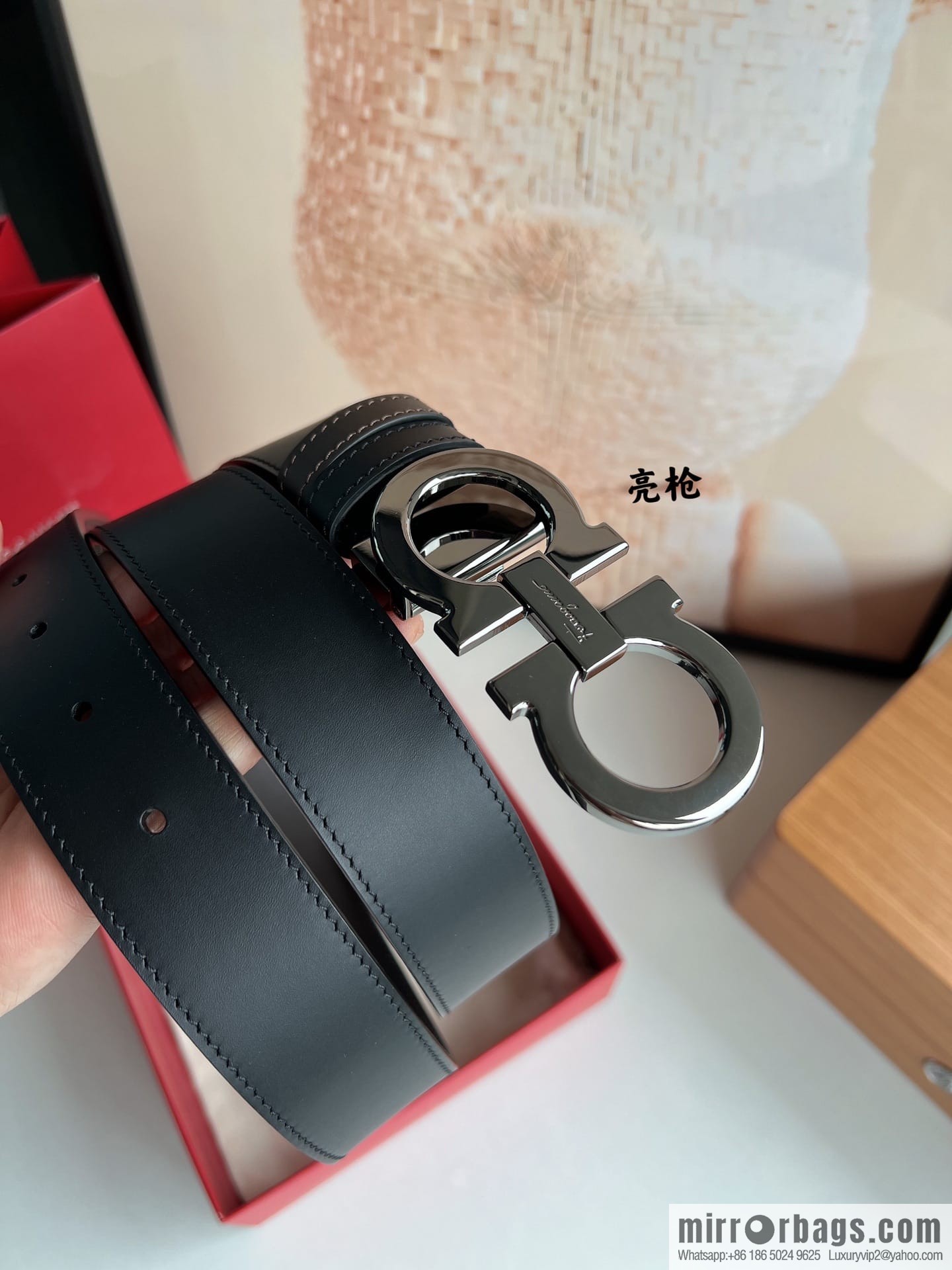 Ferragamo Ferragamo, boutique 8-character counter version metal buckle men's 3.5cm belt