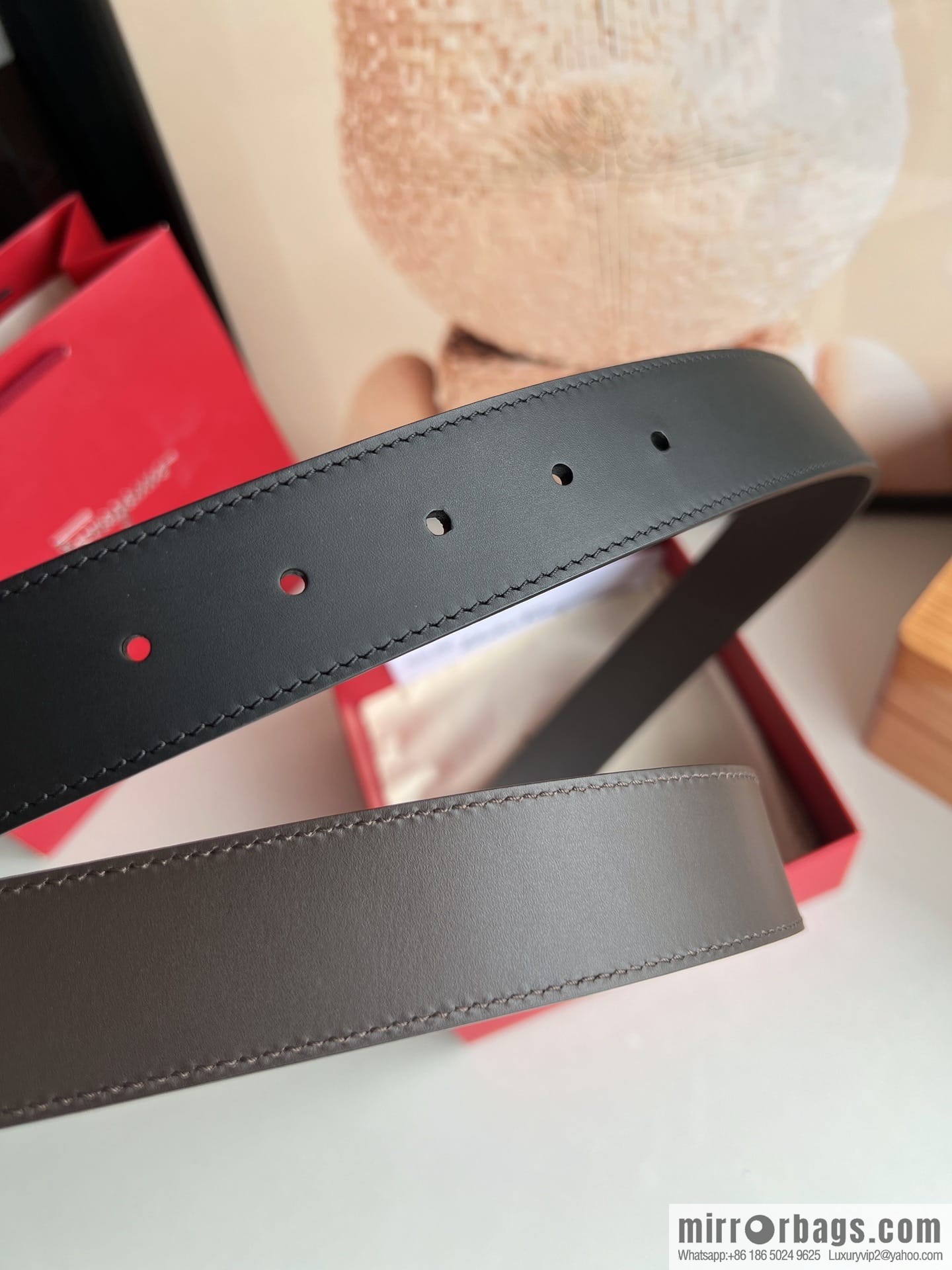 Ferragamo Ferragamo, boutique 8-character counter version metal buckle men's 3.5cm belt