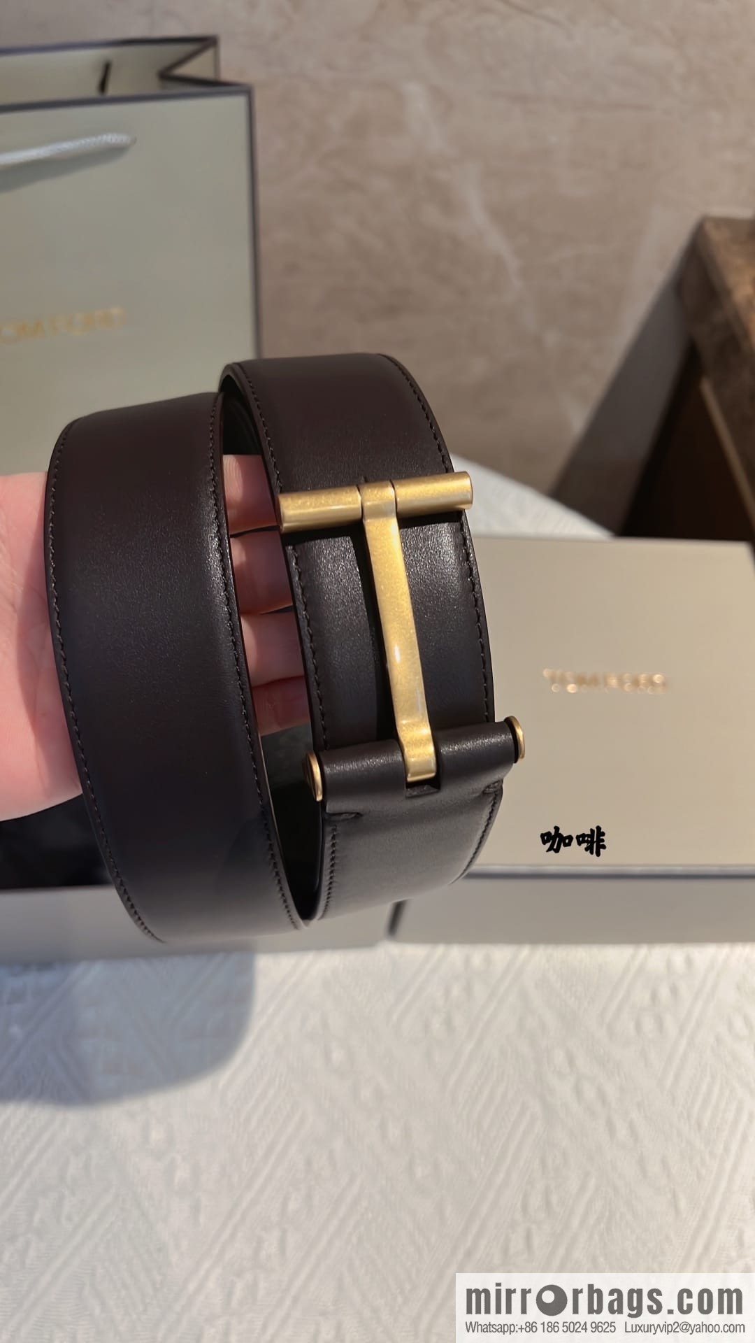 TOMFORD Tom Ford Men's T-Buckle Double-Sided Belt 4.0cm