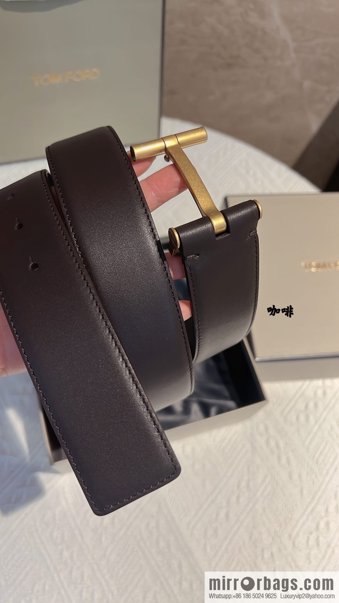 TOMFORD Tom Ford Men's T-Buckle Double-Sided Belt 4.0cm