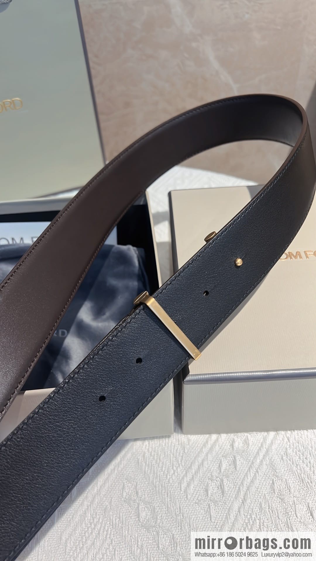 TOMFORD Tom Ford Men's T-Buckle Double-Sided Belt 4.0cm