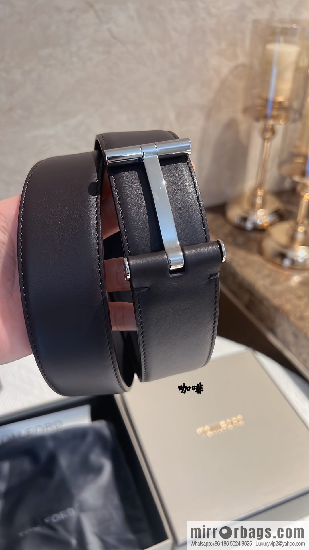 TOMFORD Tom Ford Men's T-Buckle Double-Sided Belt 4.0cm
