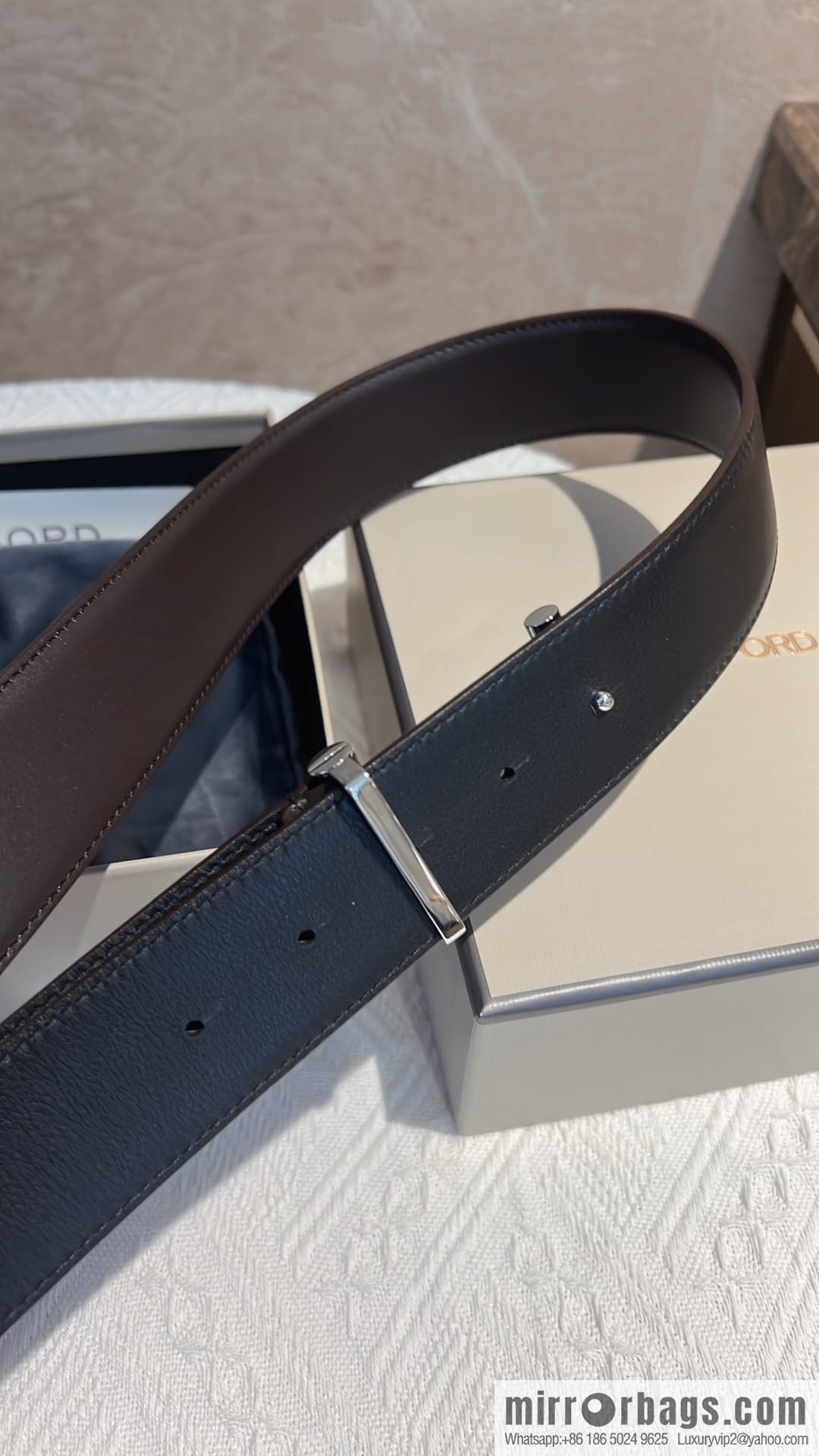 TOMFORD Tom Ford Men's T-Buckle Double-Sided Belt 4.0cm