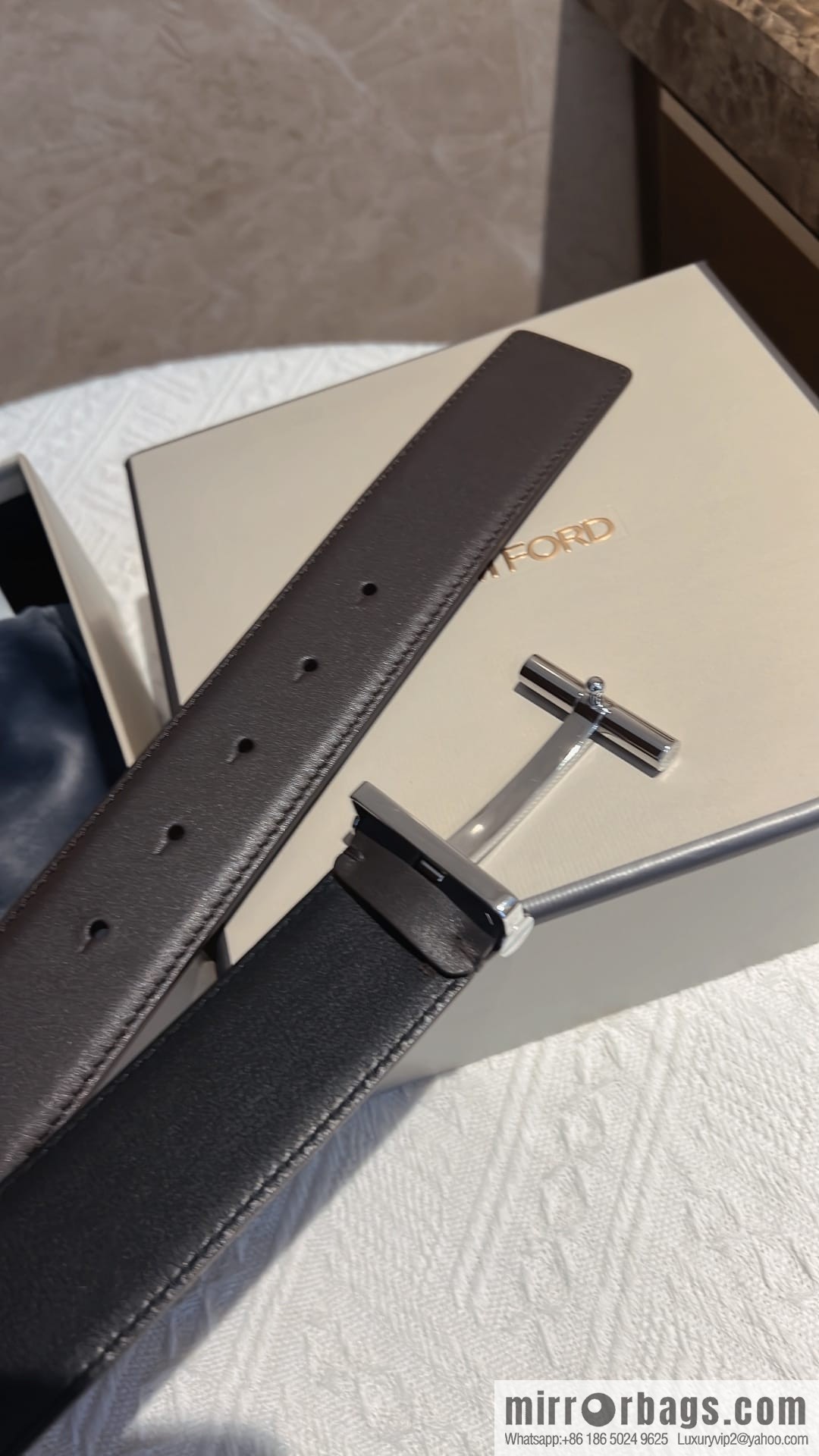 TOMFORD Tom Ford Men's T-Buckle Double-Sided Belt 4.0cm