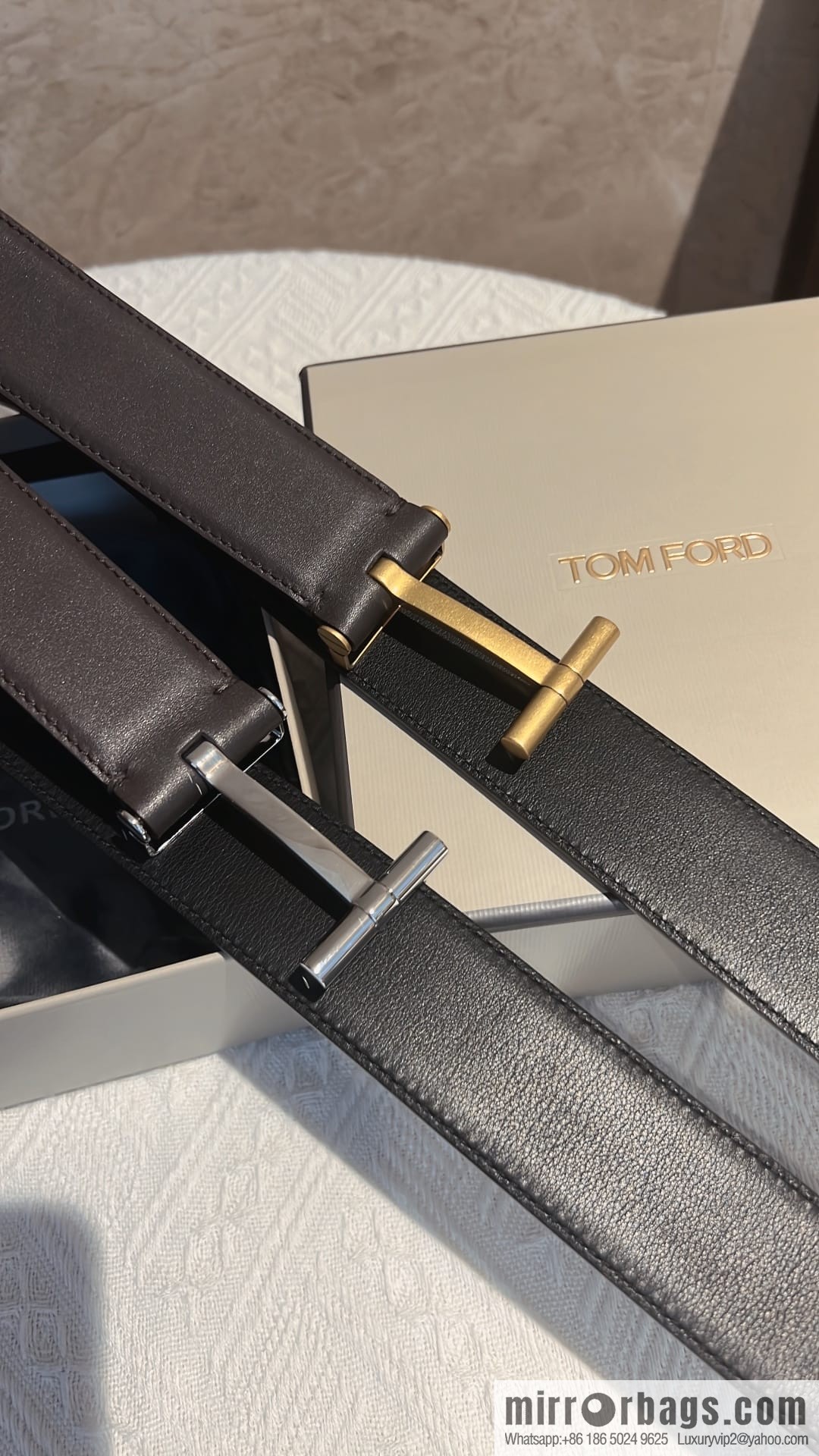 TOMFORD Tom Ford Men's T-Buckle Double-Sided Belt 4.0cm