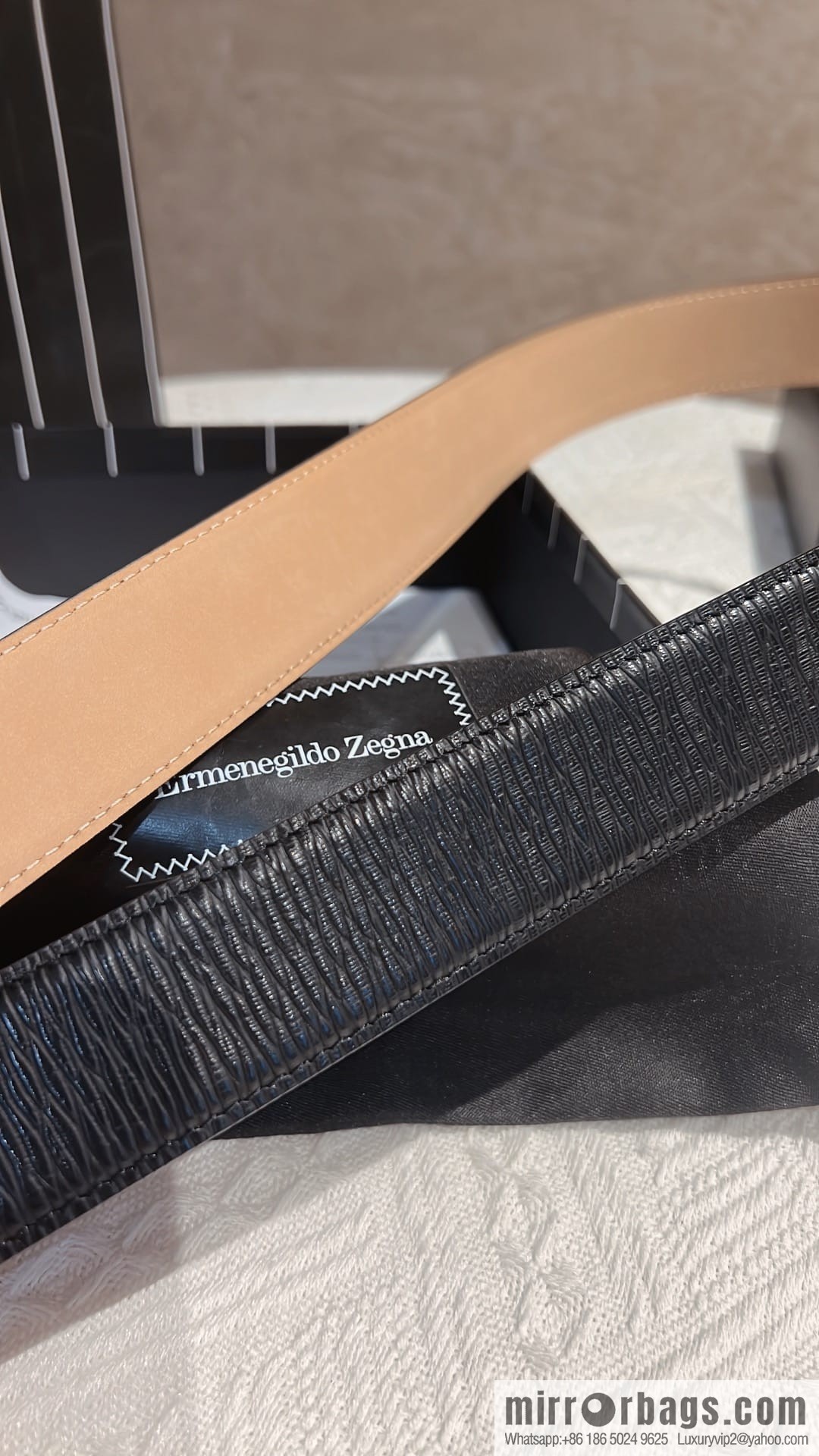 Ermengildo. Zein Italian Zegna Men's First Cowhide Belt 3.5cm