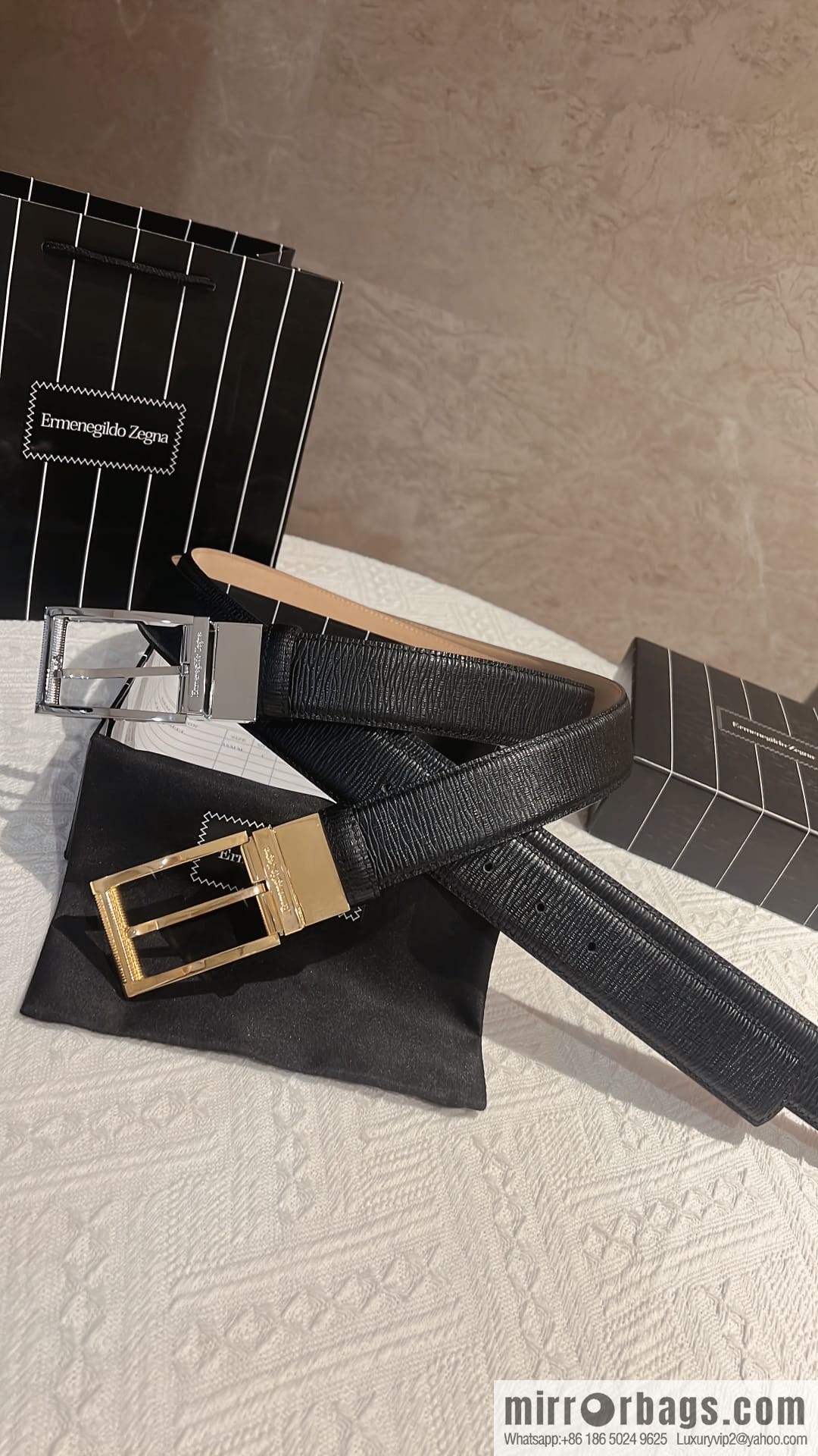 Ermengildo. Zein Italian Zegna Men's First Cowhide Belt 3.5cm