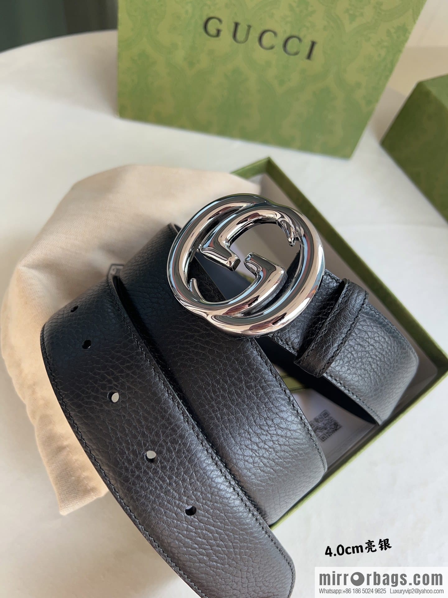 Gucci Gucci, Original Lychee Texture 4.0cm Belt