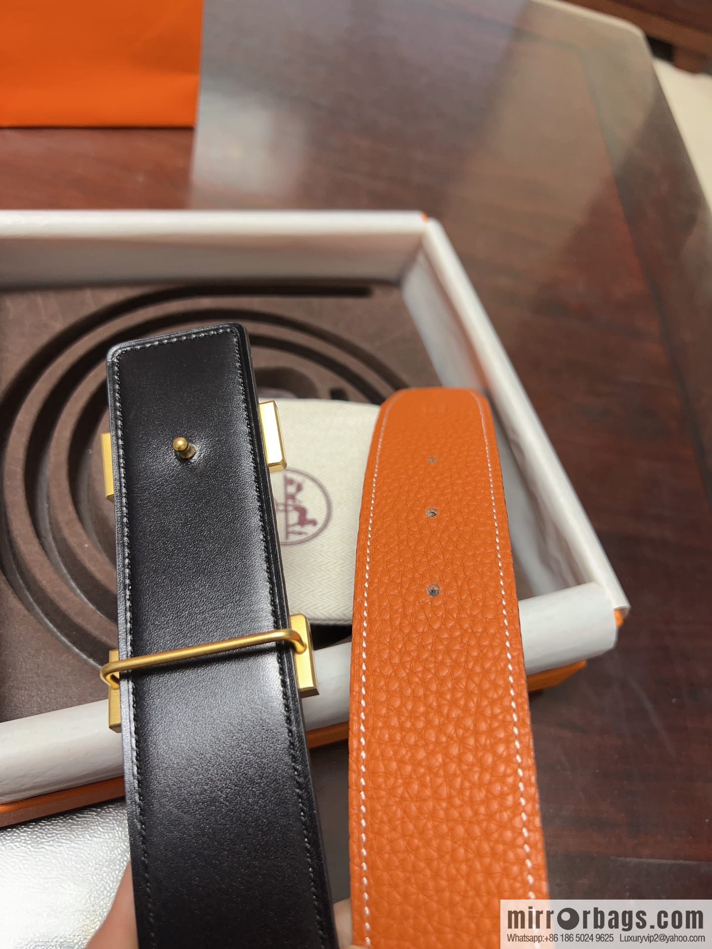 Hermes H four-corner solder joint brushed gold/palladium buckle imported togo leather calfskin 38mm belt