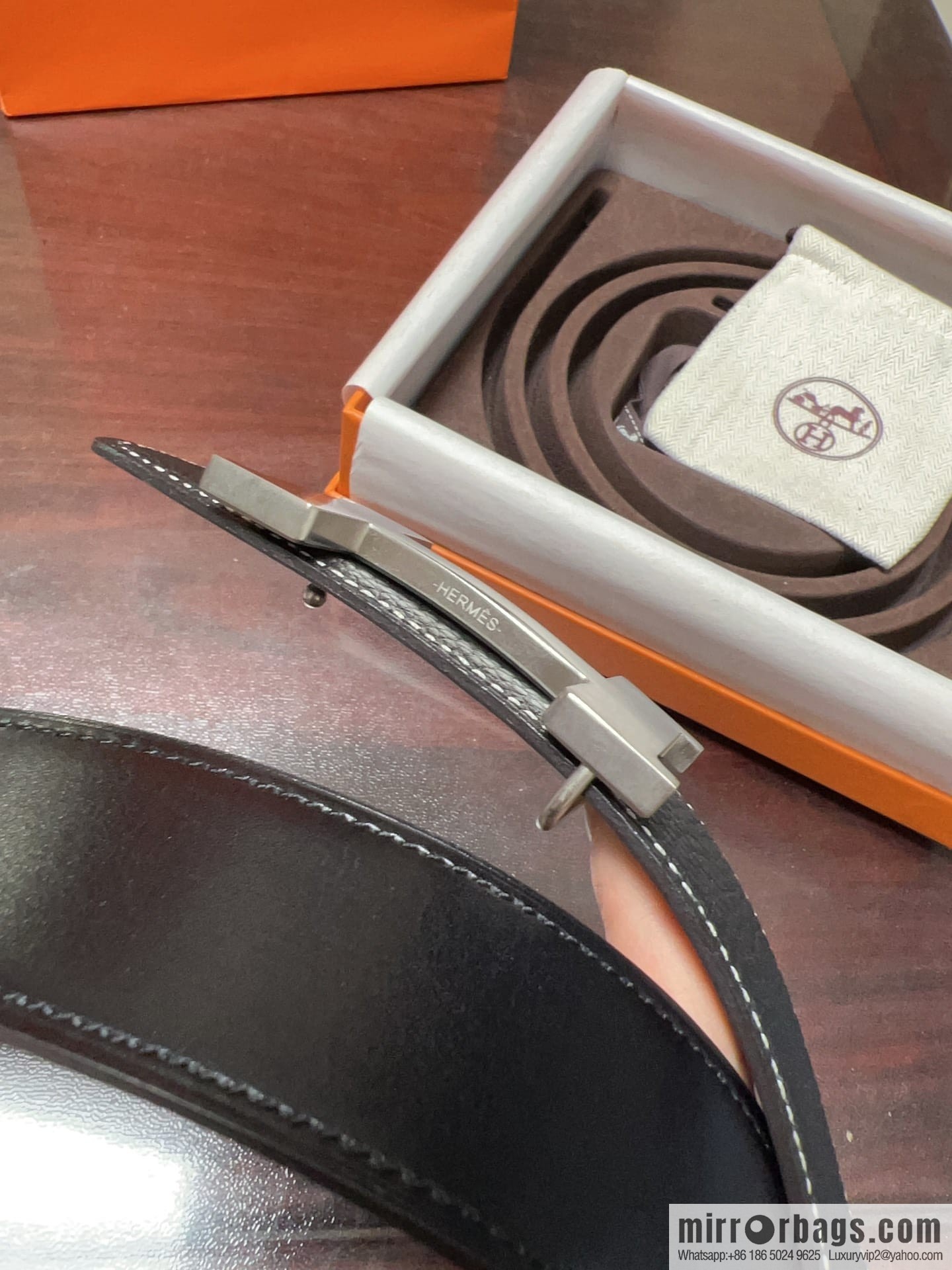 Hermes H four-corner solder joint brushed gold/palladium buckle imported togo leather calfskin 38mm belt