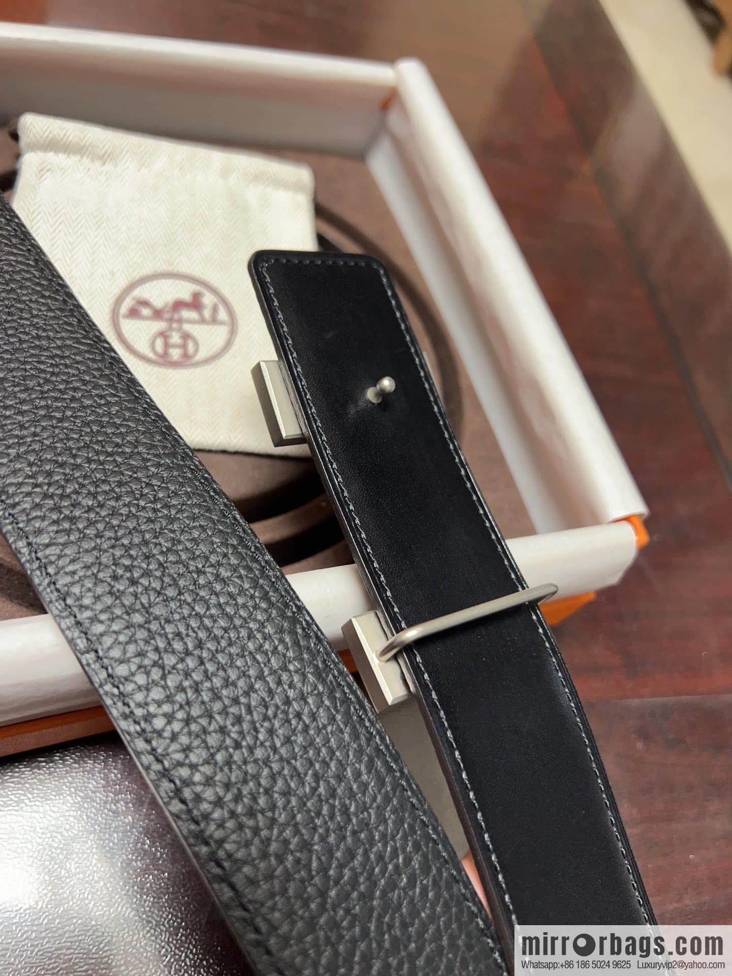 Hermes H four-corner solder joint brushed gold/palladium buckle imported togo leather calfskin 38mm belt