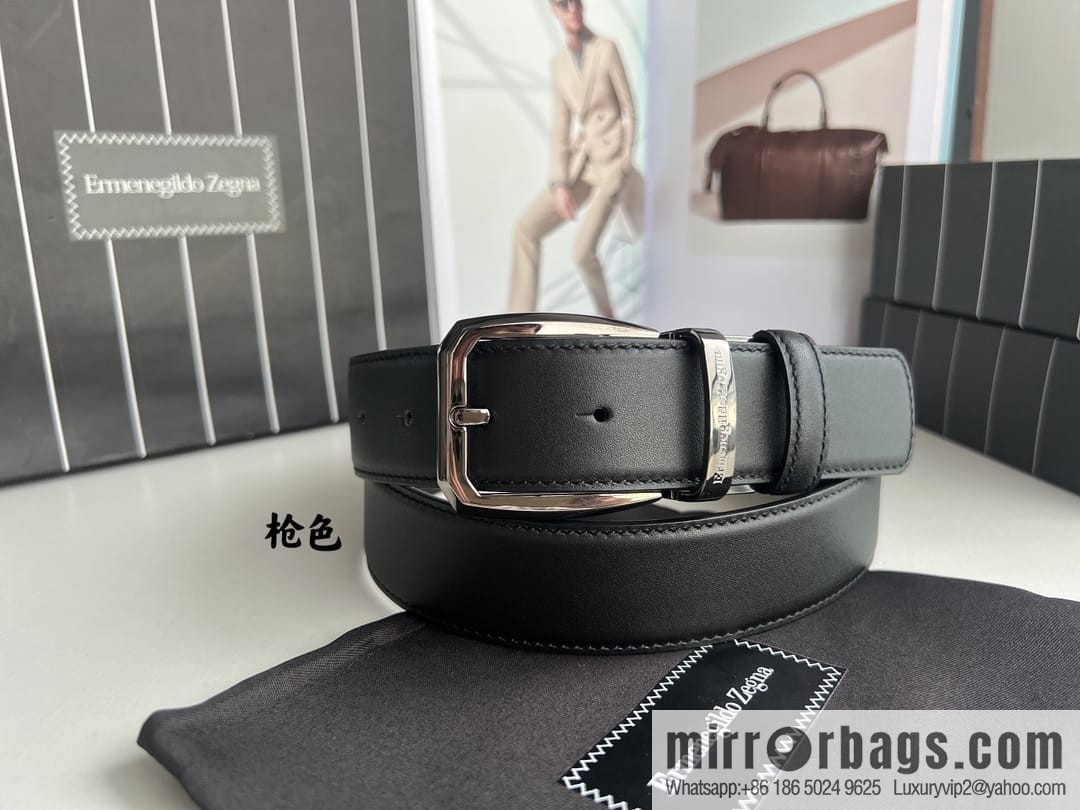 Ermengildo. Zein Zegna men's business leisure rotating pin buckle imported first layer cowhide belt 3.5cm