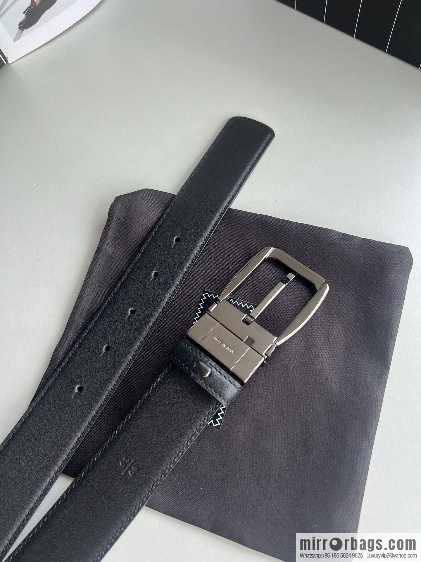 Ermengildo. Zein Zegna men's business leisure rotating pin buckle imported first layer cowhide belt 3.5cm